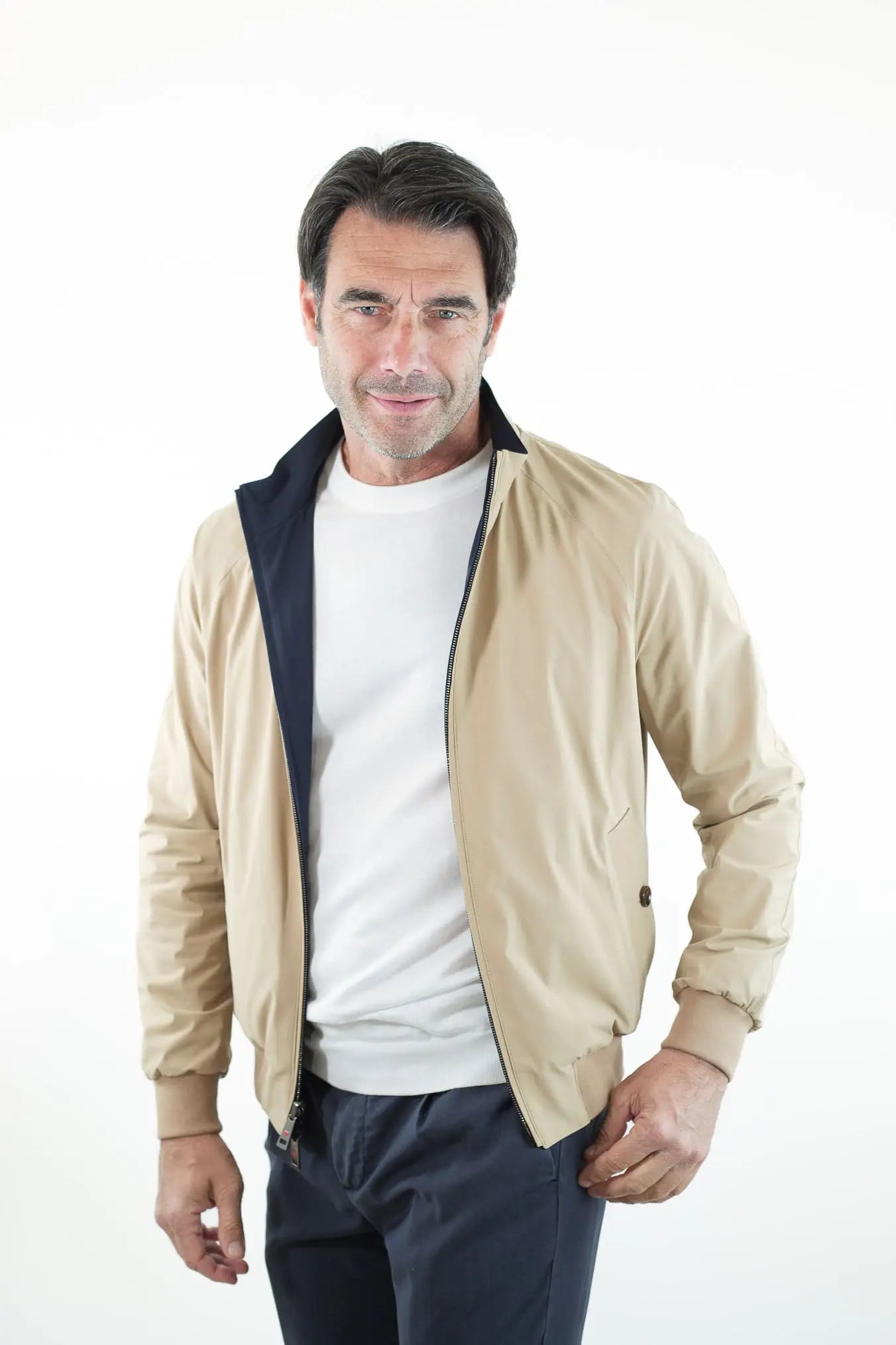 Giubbino Reversibile Bicolore Blu e Beige - Guarino Store