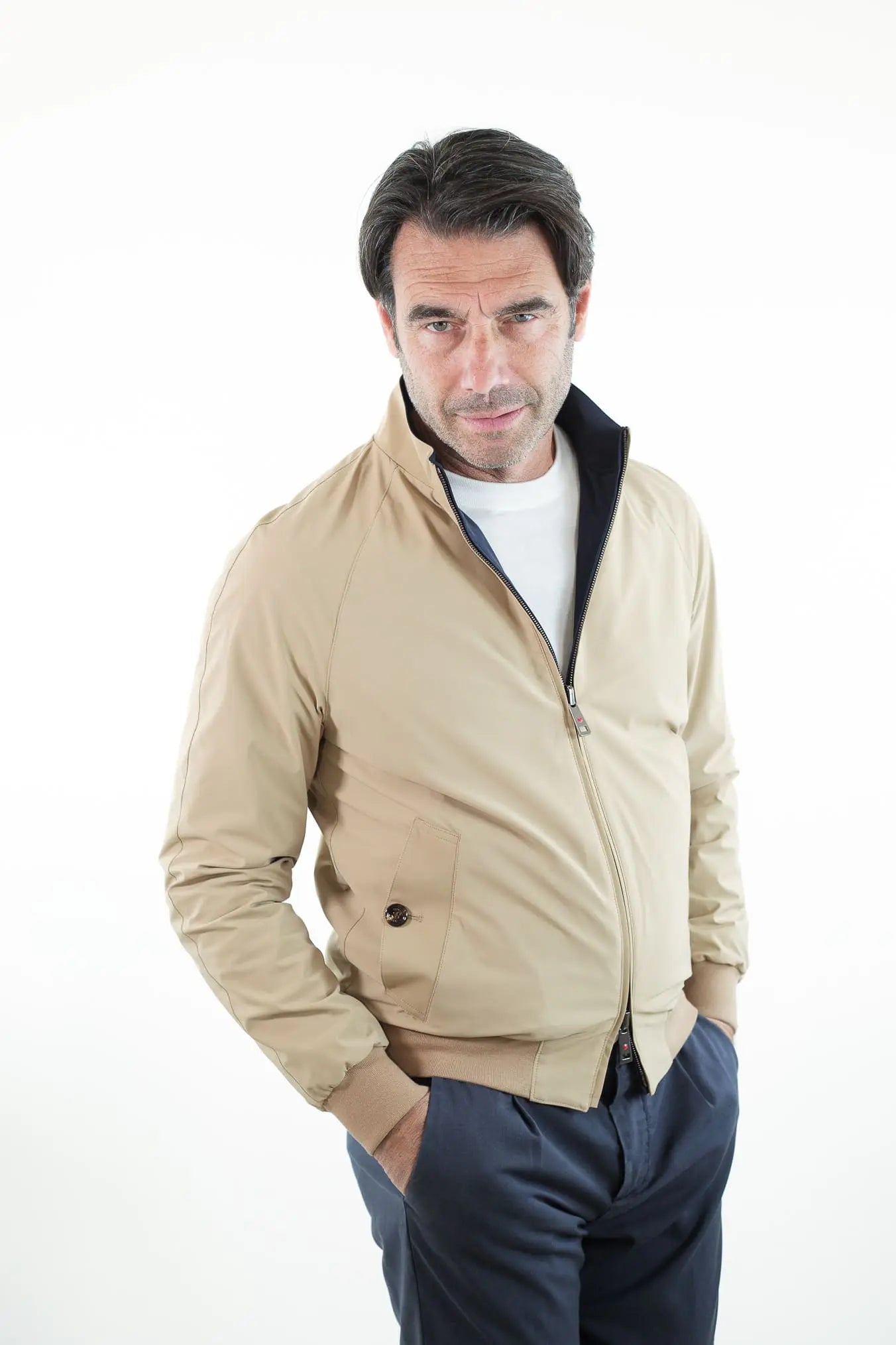 Giubbino Reversibile Bicolore Blu e Beige - Guarino Store