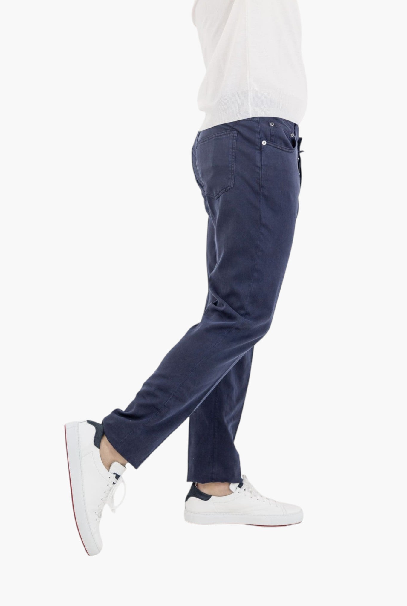 KITON Pantaloni 5 Tasche Lyocell Blu Navy