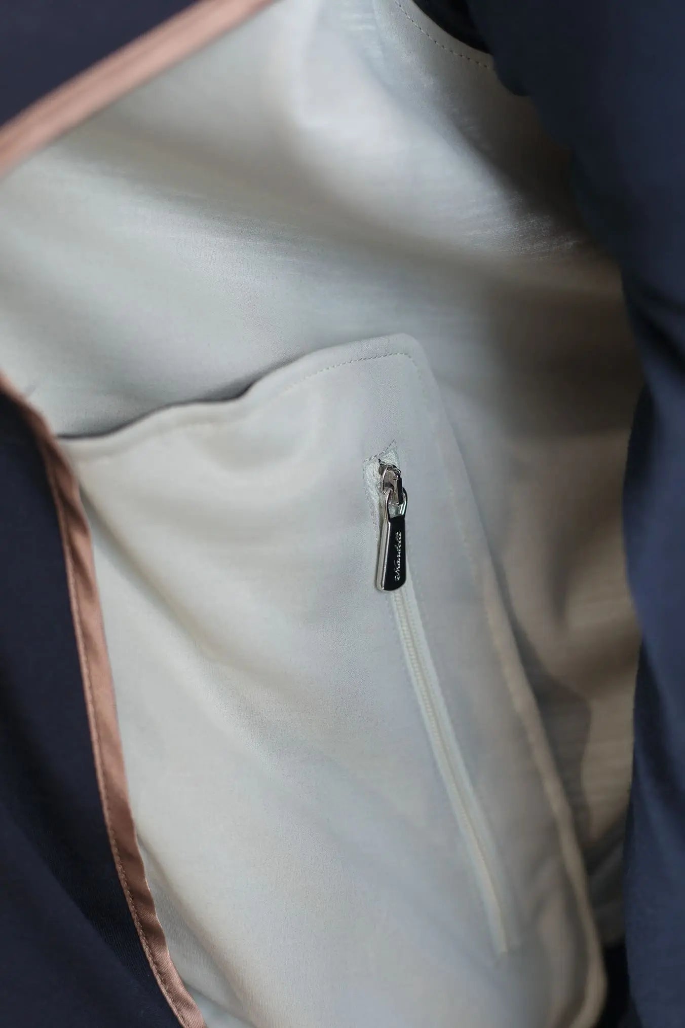 MANDELLI Giubbotto Jersey di Lana Blu Tessuto Loro Piana