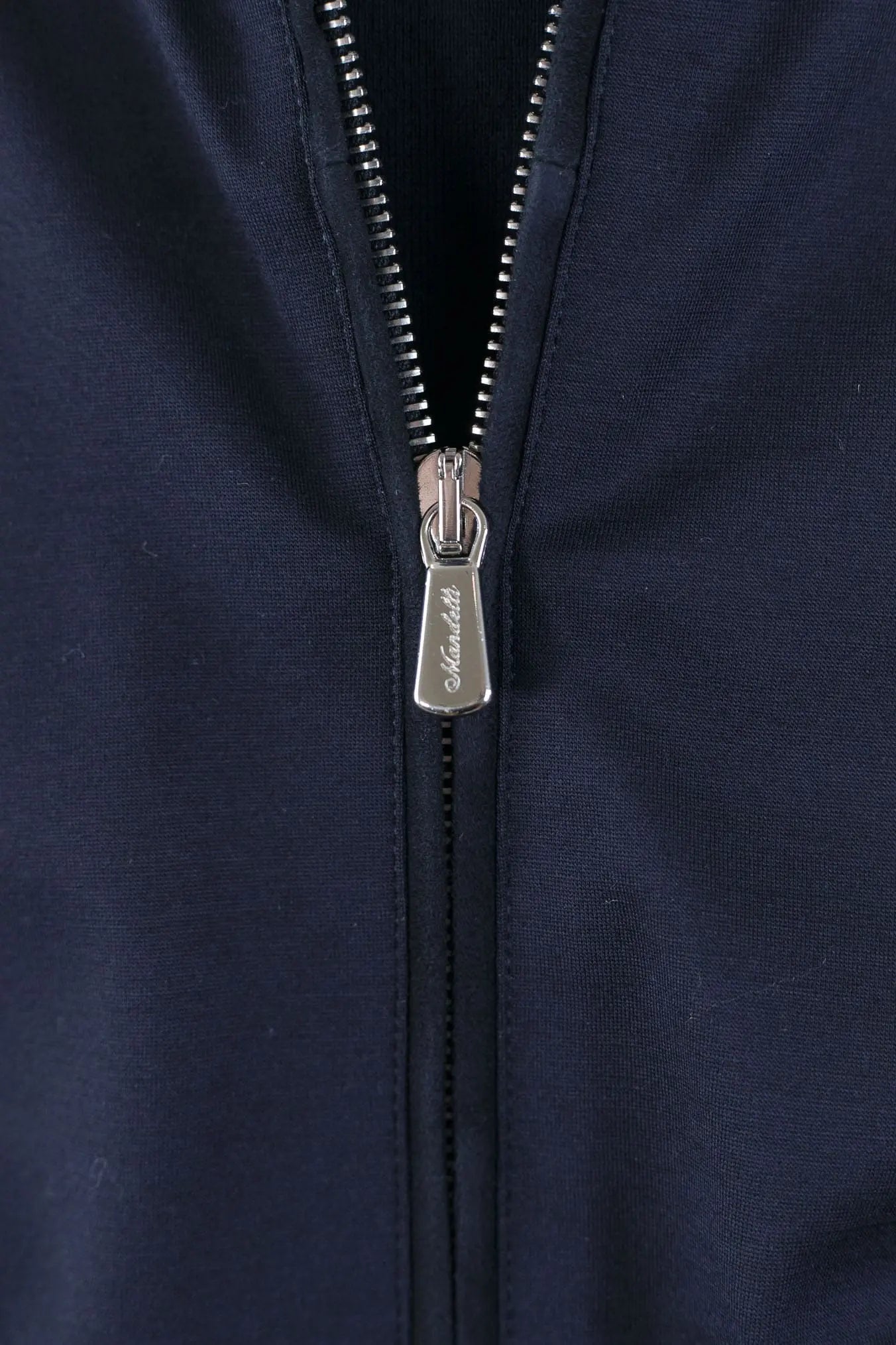 MANDELLI Giubbotto Jersey di Lana Blu Tessuto Loro Piana