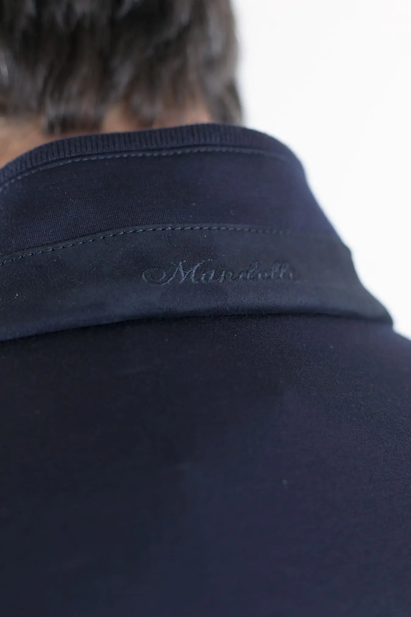 MANDELLI Giubbotto Jersey di Lana Blu Tessuto Loro Piana