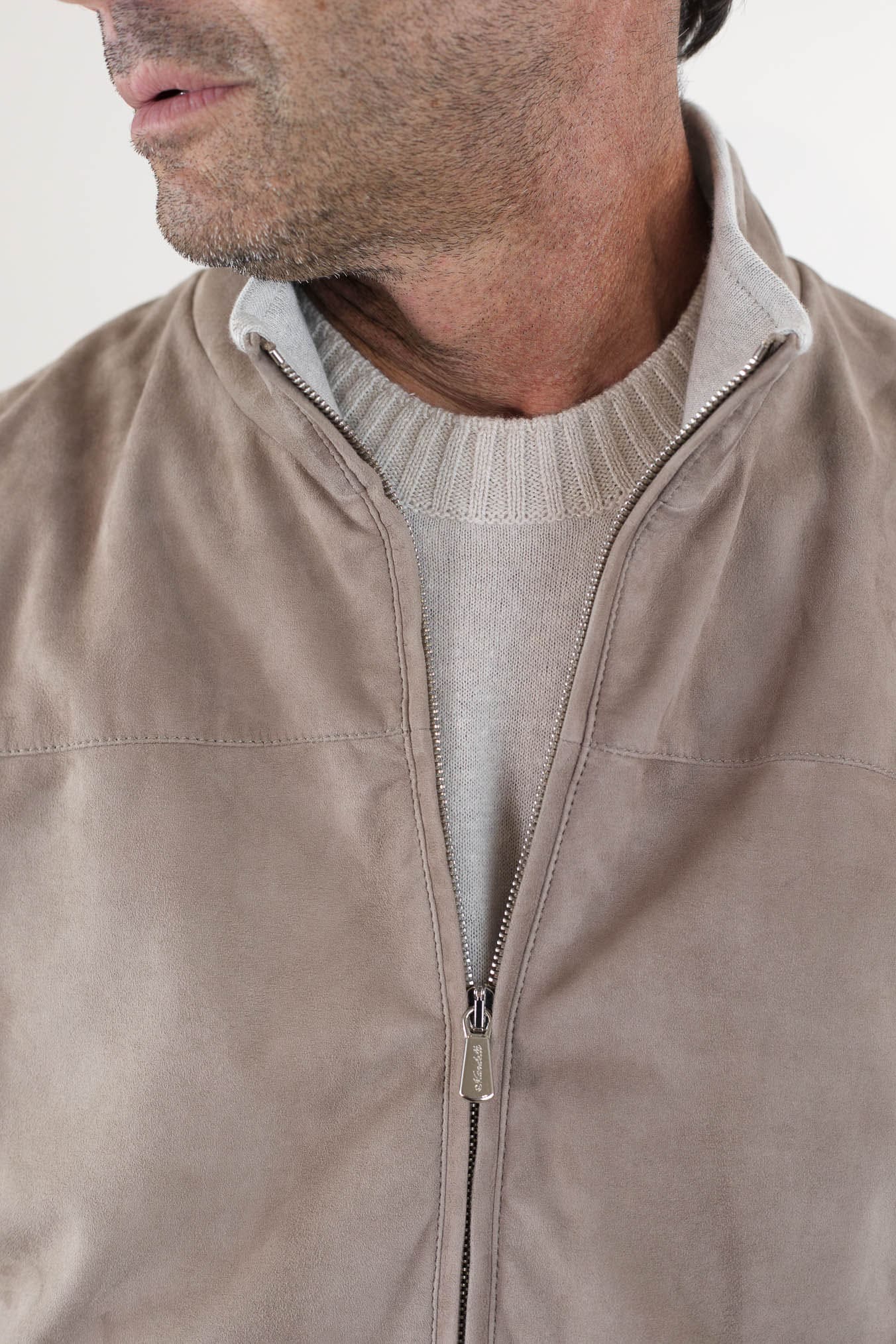 MANDELLI Gilet Suede Beige