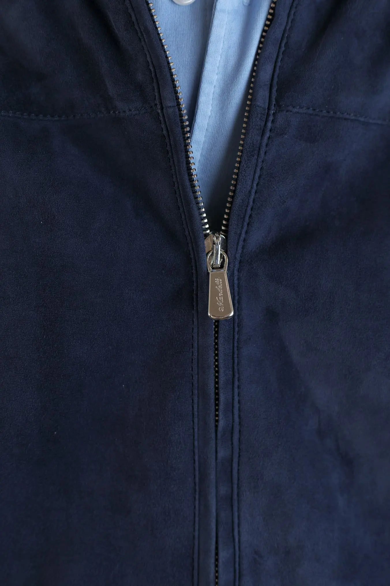 MANDELLI Gilet Suede Celeste Polvere