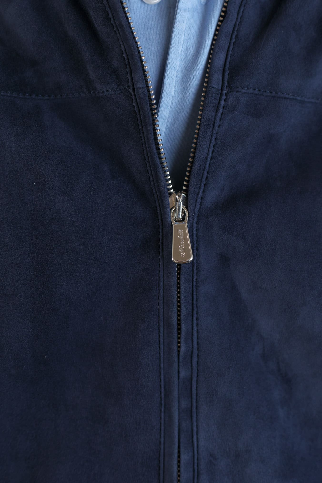 MANDELLI Gilet Suede Celeste Polvere