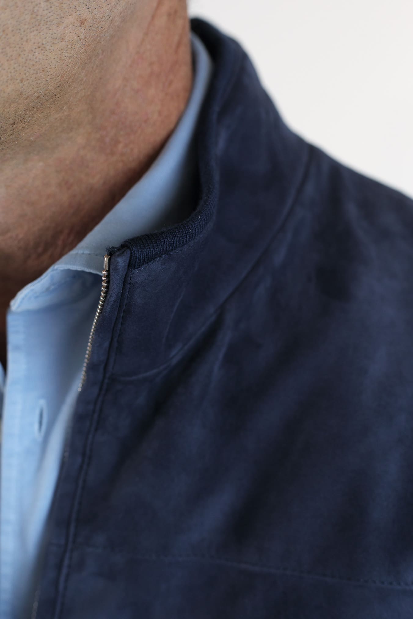 MANDELLI Gilet Suede Celeste Polvere