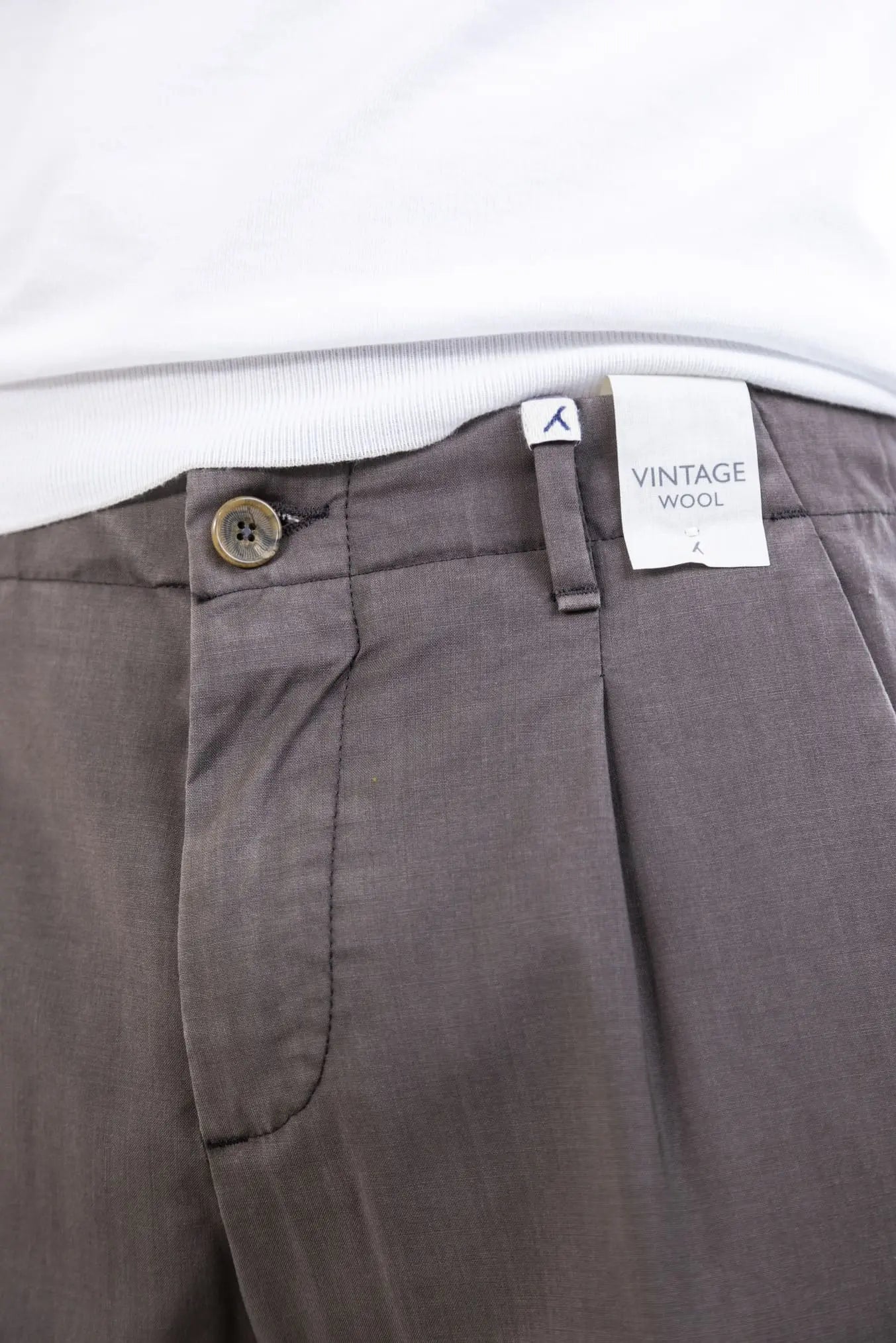 Pantaloni Fresco Lana con Pinces Testa di Moro - Guarino Store
