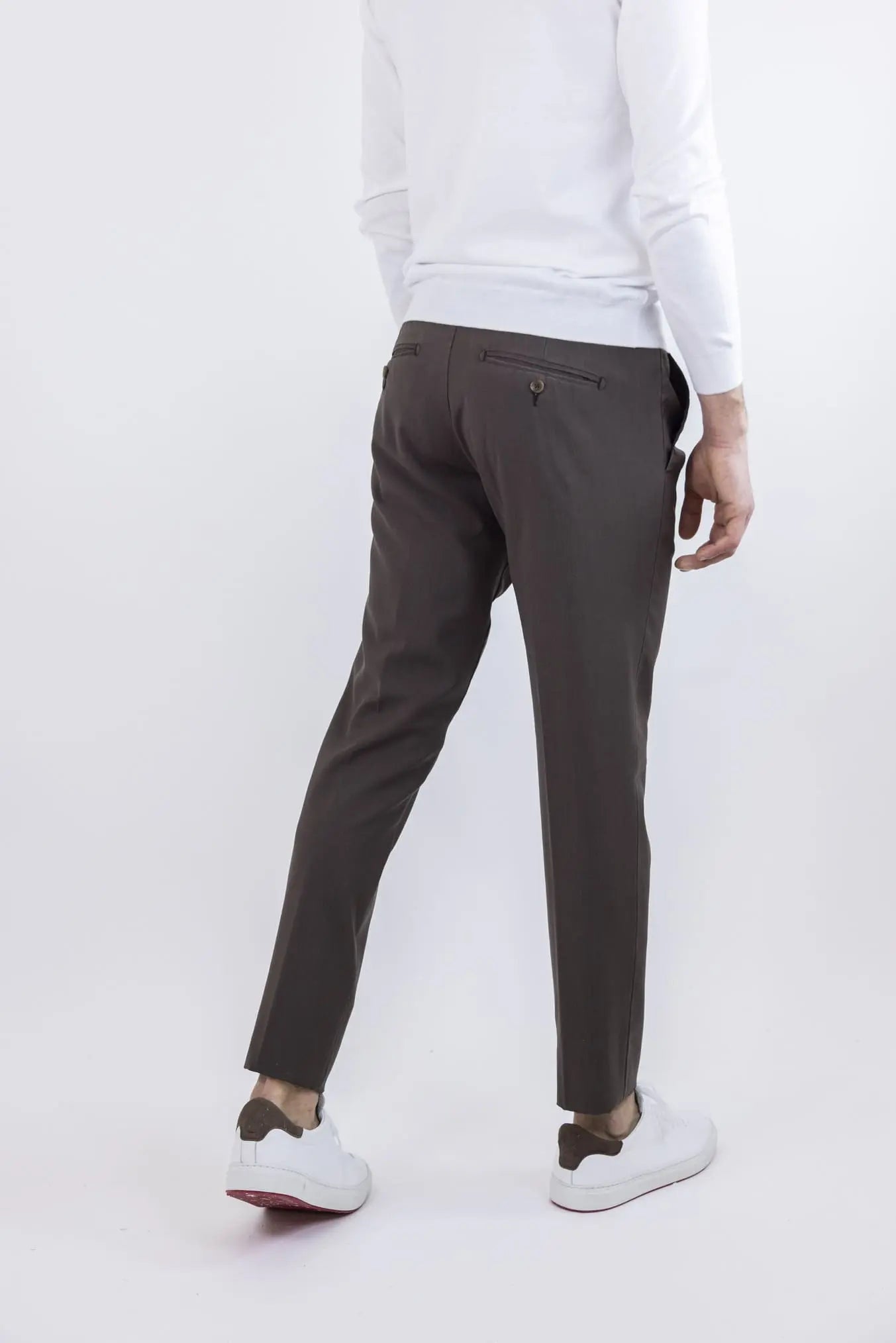 Pantaloni Fresco Lana con Pinces Testa di Moro - Guarino Store