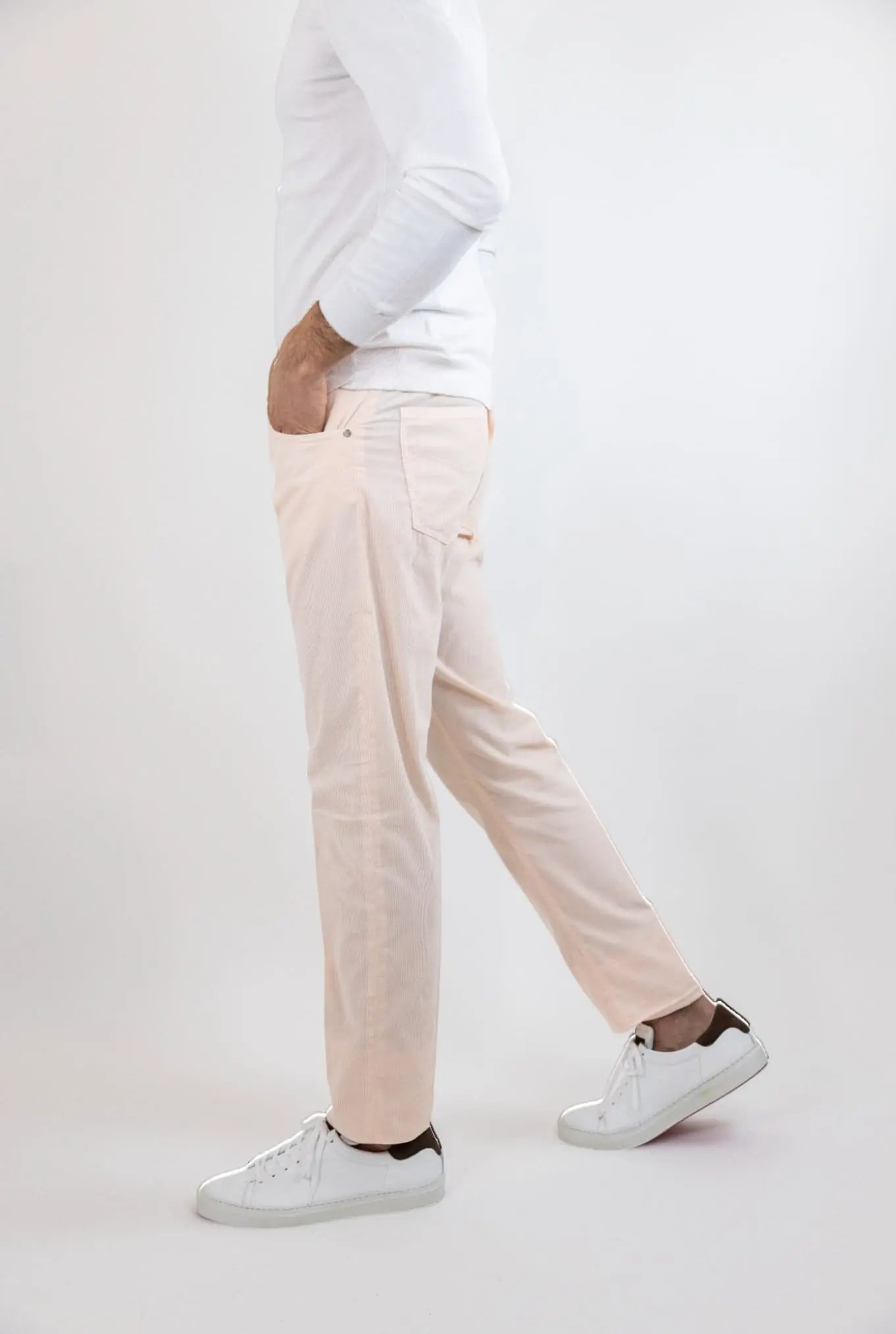 PESCAROLO Pantaloni Velluto Millerighe Superlight 5 Tasche Pesca