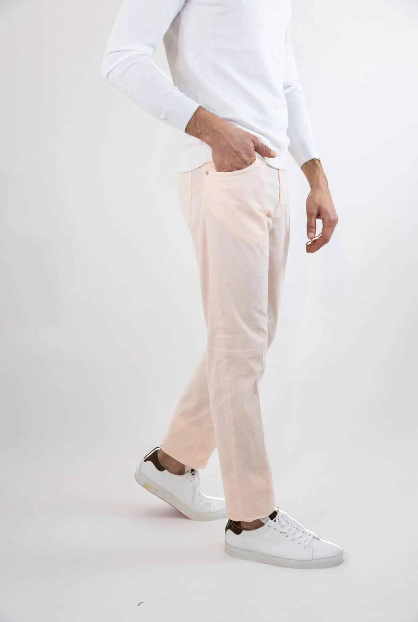 PESCAROLO Pantaloni Velluto Millerighe Superlight 5 Tasche Pesca