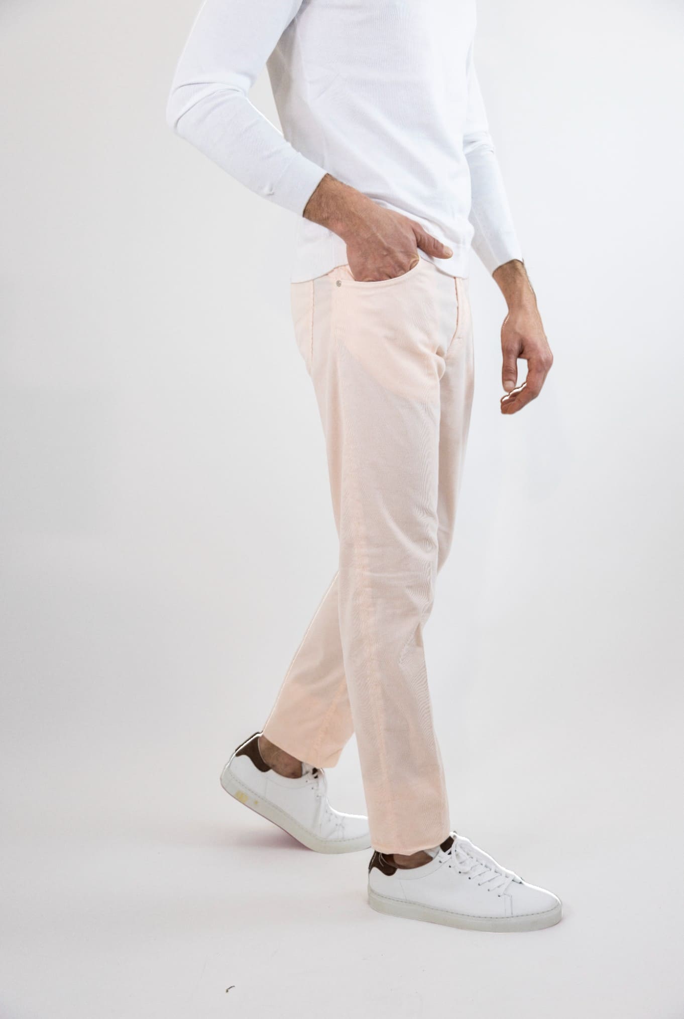 PESCAROLO Pantaloni Velluto Millerighe Superlight 5 Tasche Pesca