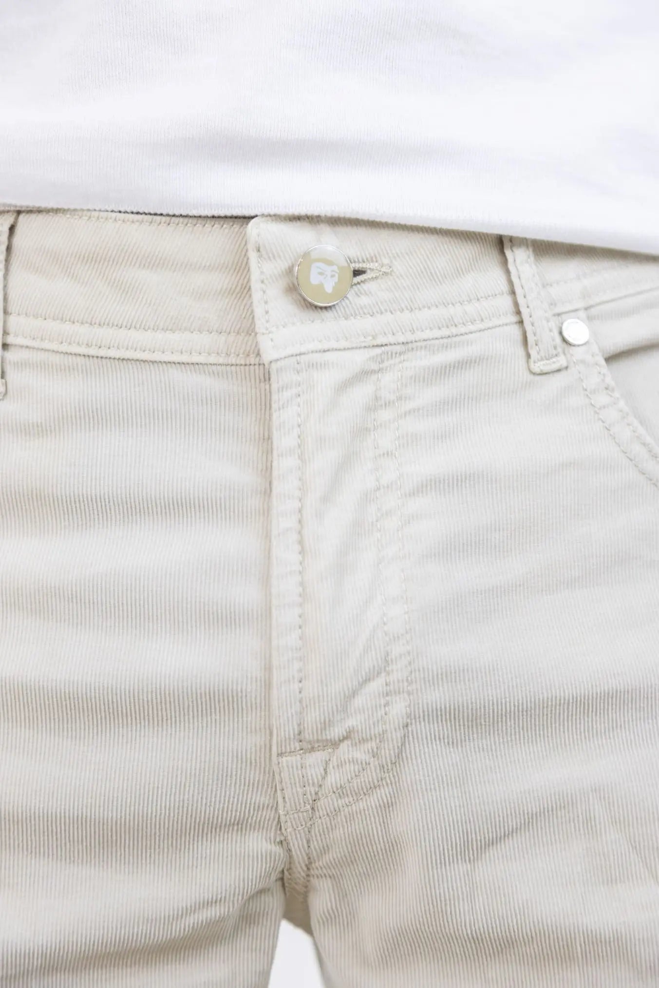 PESCAROLO Pantaloni Velluto Millerighe 5 Tasche Superlight Beige Chiaro