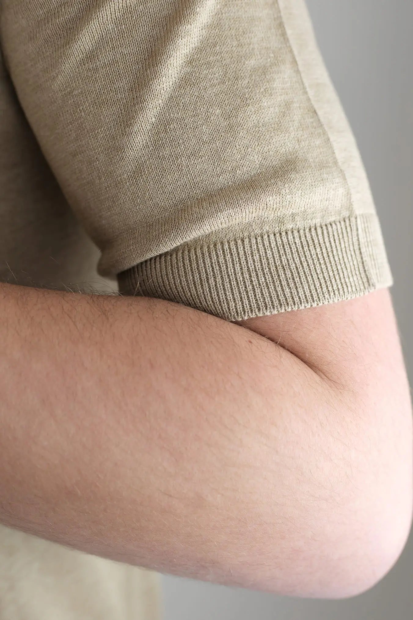 PIACENZA CASHMERE Girocollo Seta Lino Maniche Corte Beige
