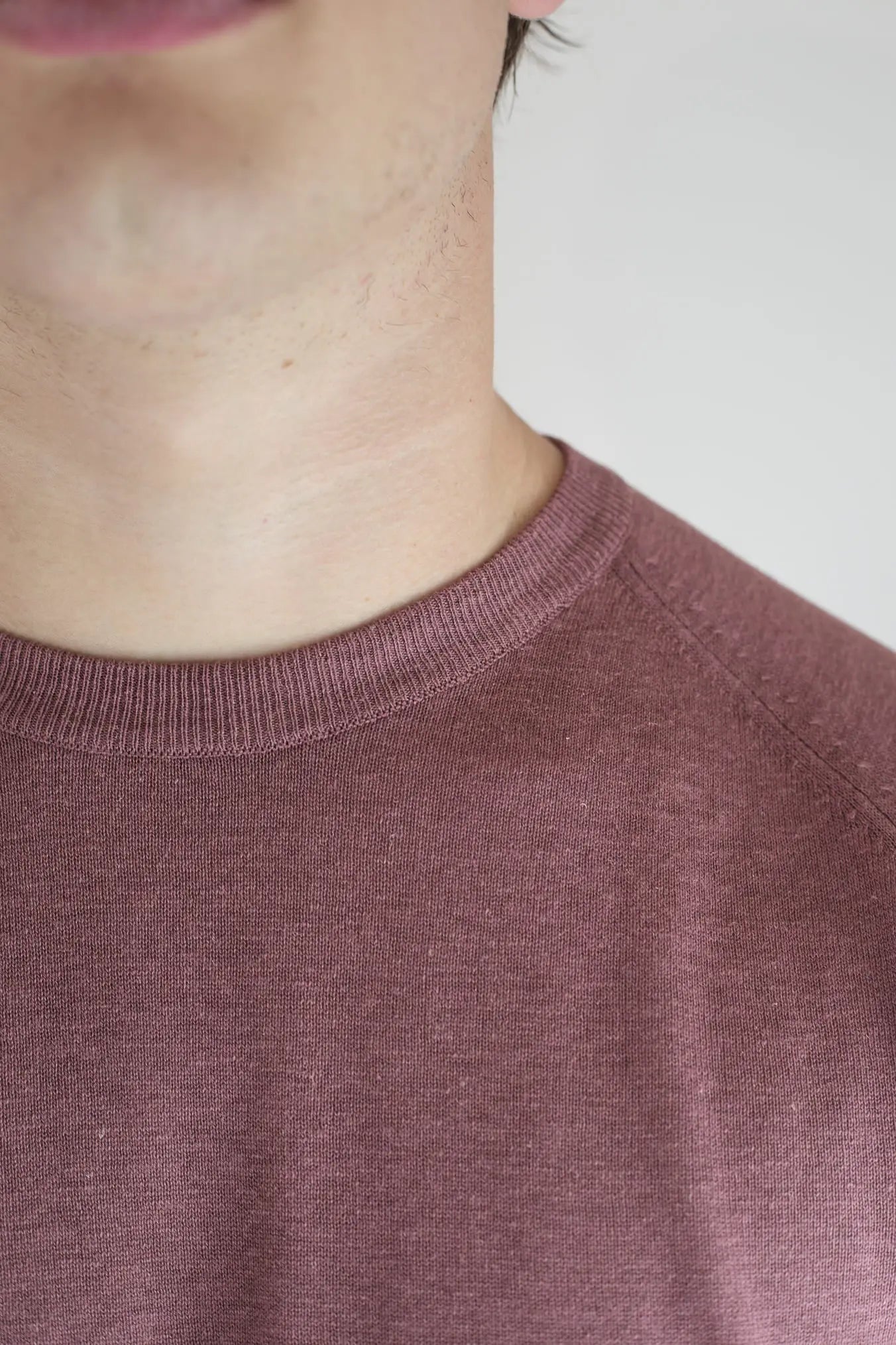 PIACENZA CASHMERE Girocollo Seta Lino Maniche Corte Bordeaux