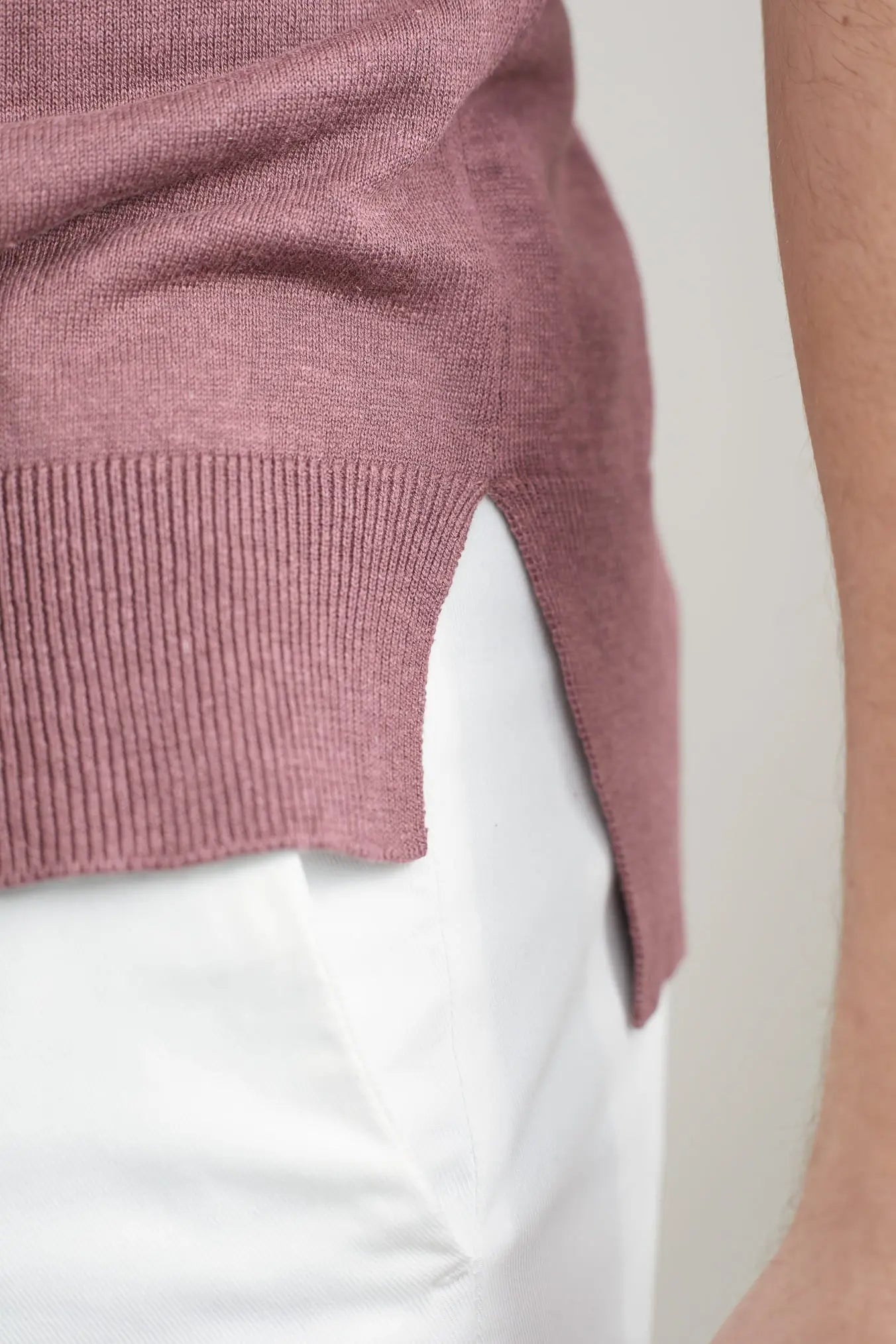 PIACENZA CASHMERE Girocollo Seta Lino Maniche Corte Bordeaux