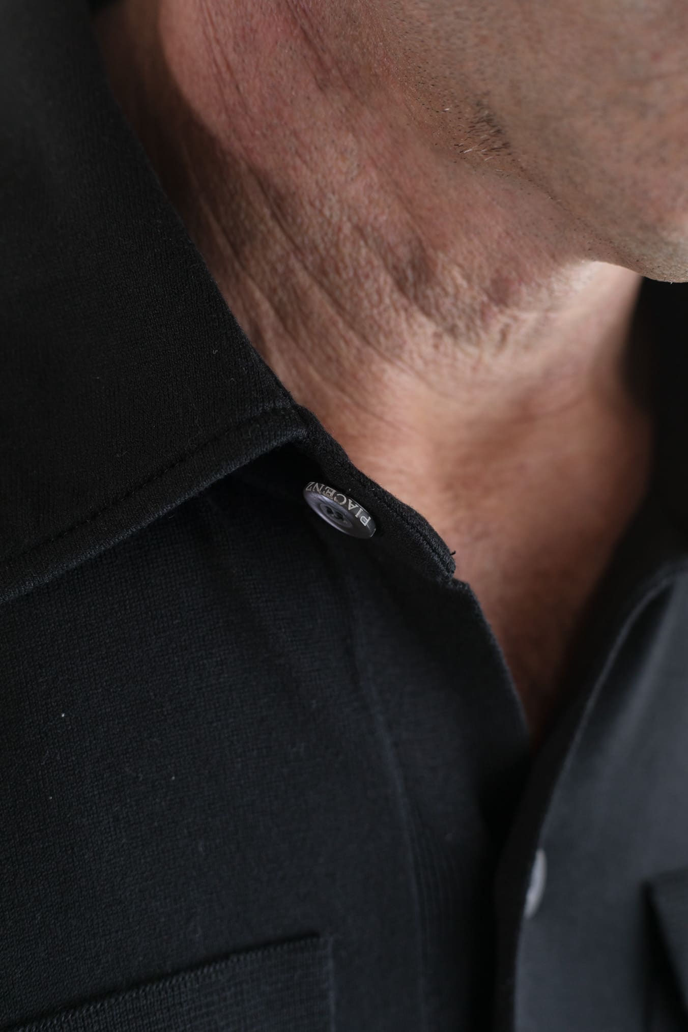 PIACENZA Camicia Jersey Seta Cotone Nero