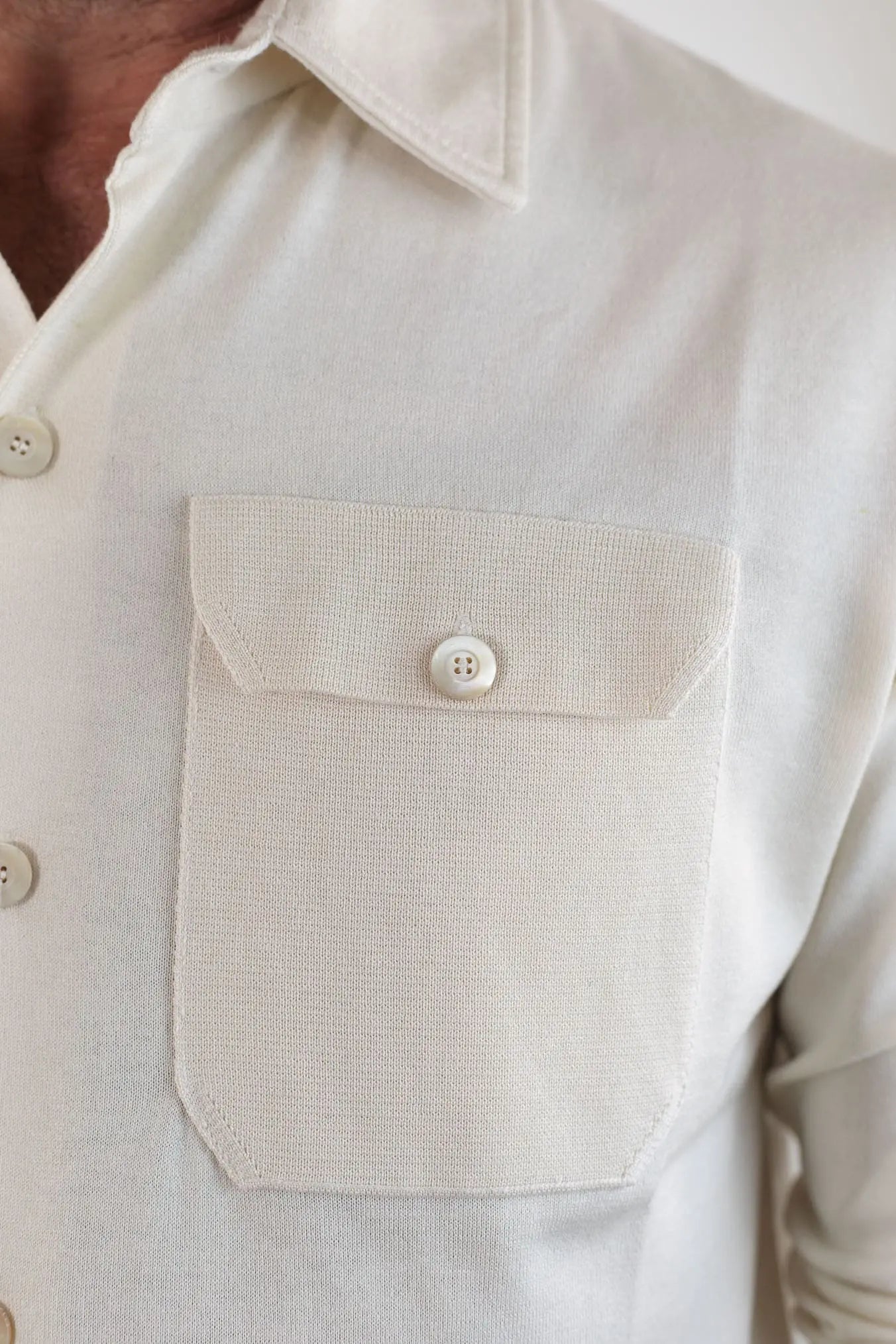 PIACENZA Camicia Jersey Seta Cotone Burro