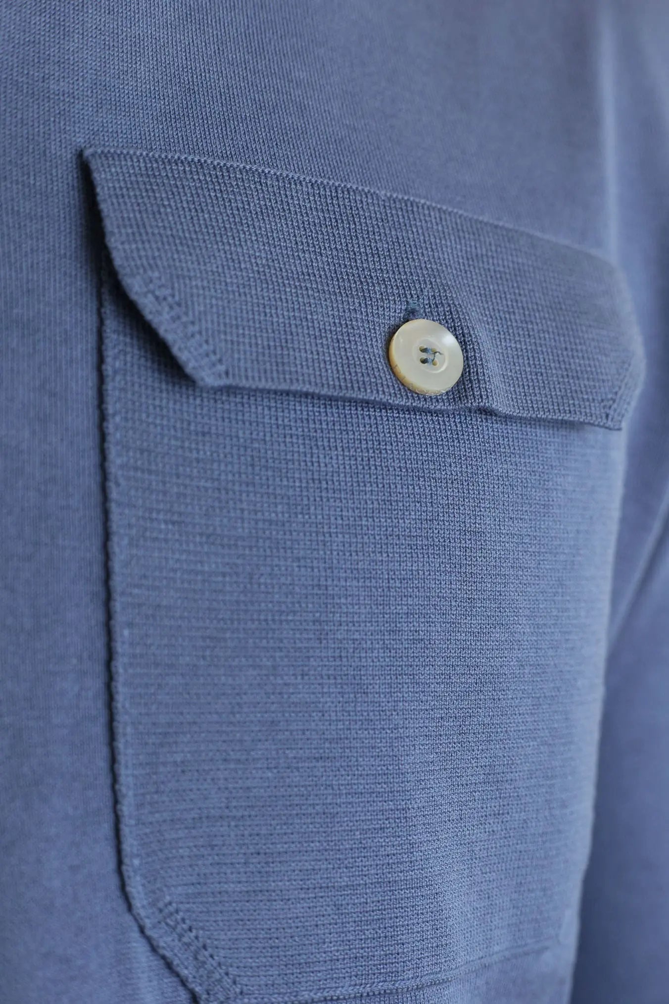 PIACENZA Camicia Jersey Seta Cotone Avio