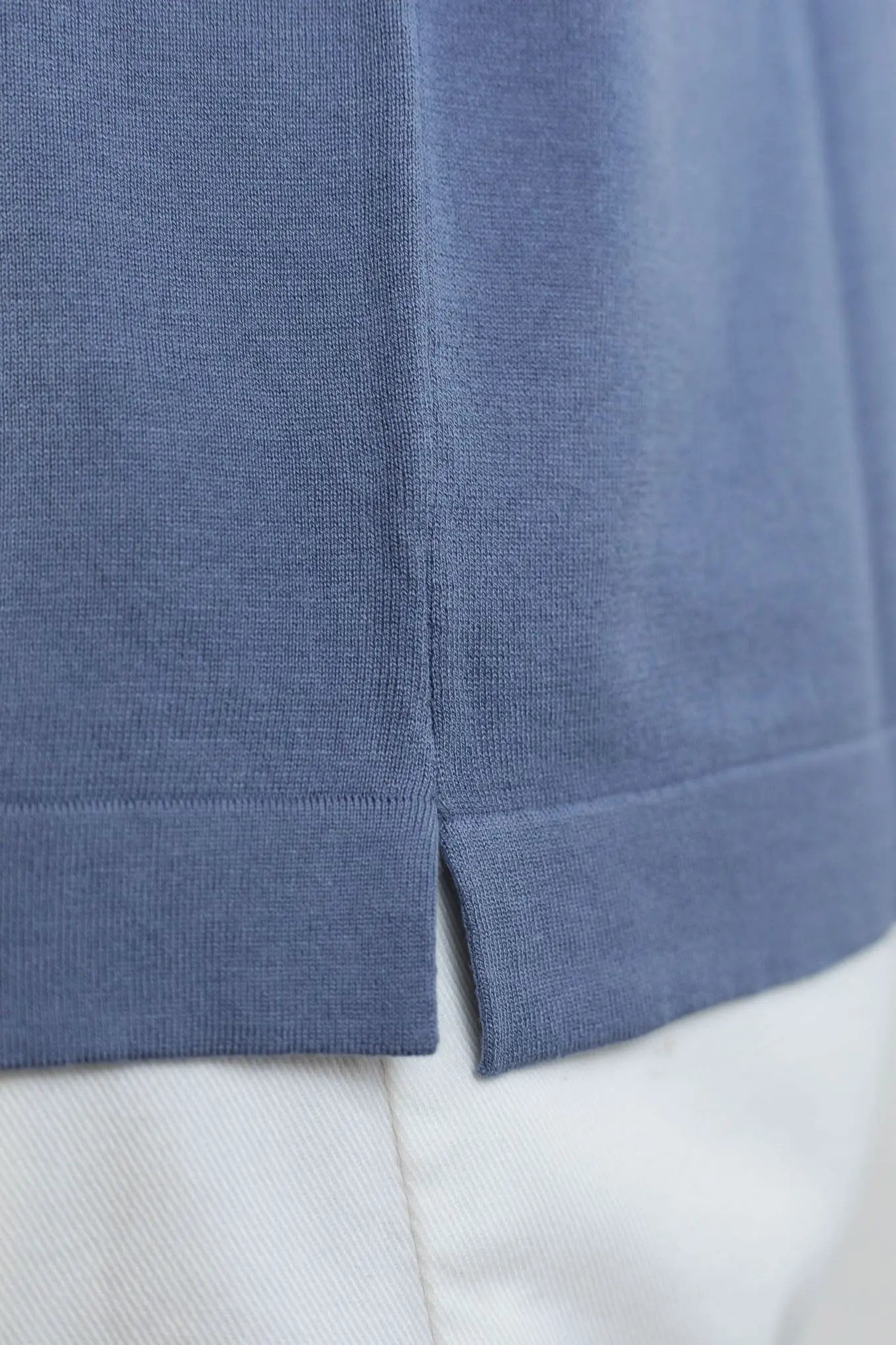 PIACENZA Camicia Jersey Seta Cotone Avio