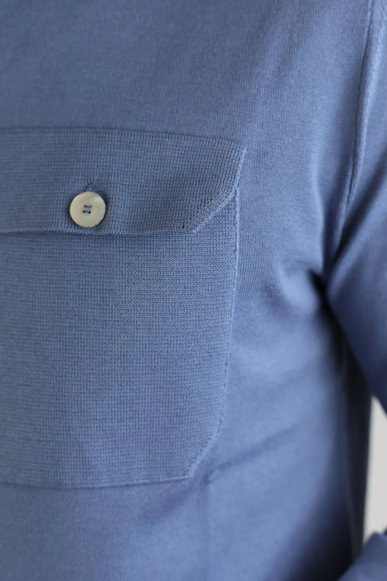 PIACENZA Camicia Jersey Seta Cotone Avio