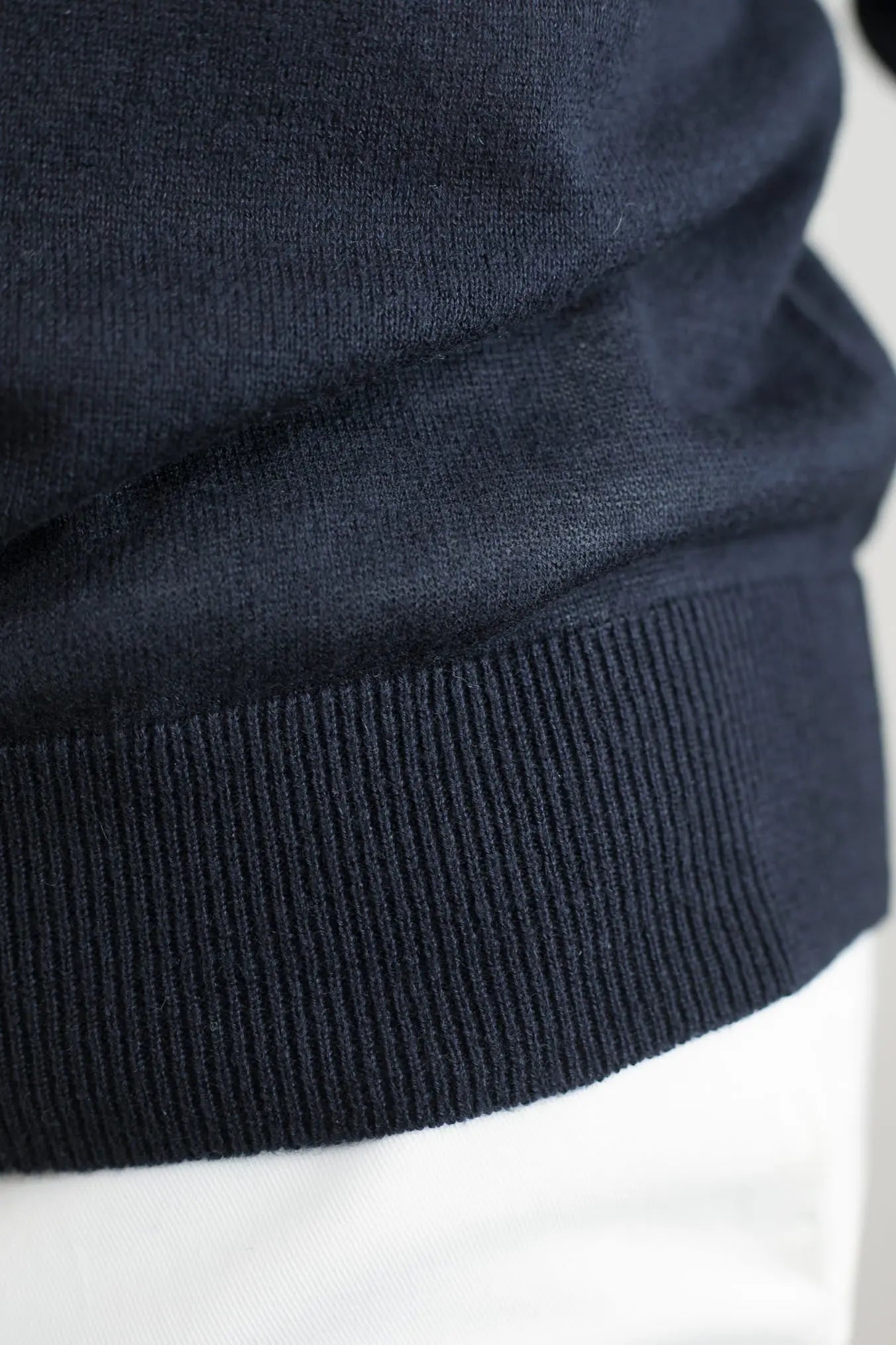 Girocollo Rasato Seta e Cashmere Blu Navy - Guarino Store