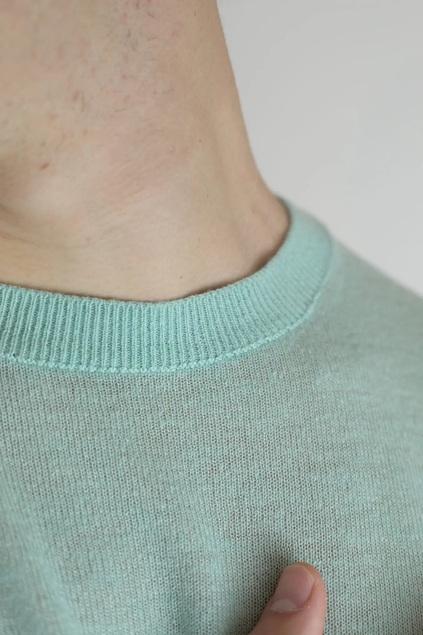 Girocollo Rasato Seta e Cashmere Menta - Guarino Store