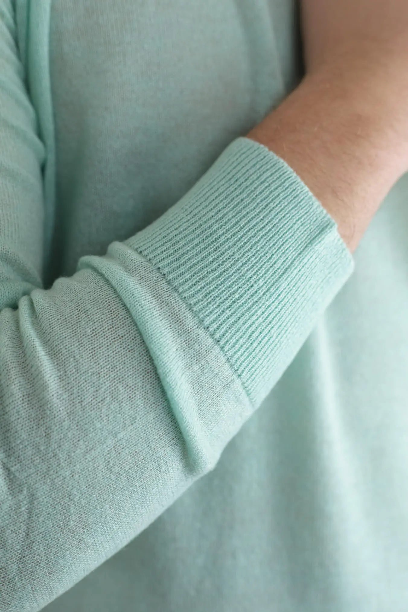 Girocollo Rasato Seta e Cashmere Menta - Guarino Store