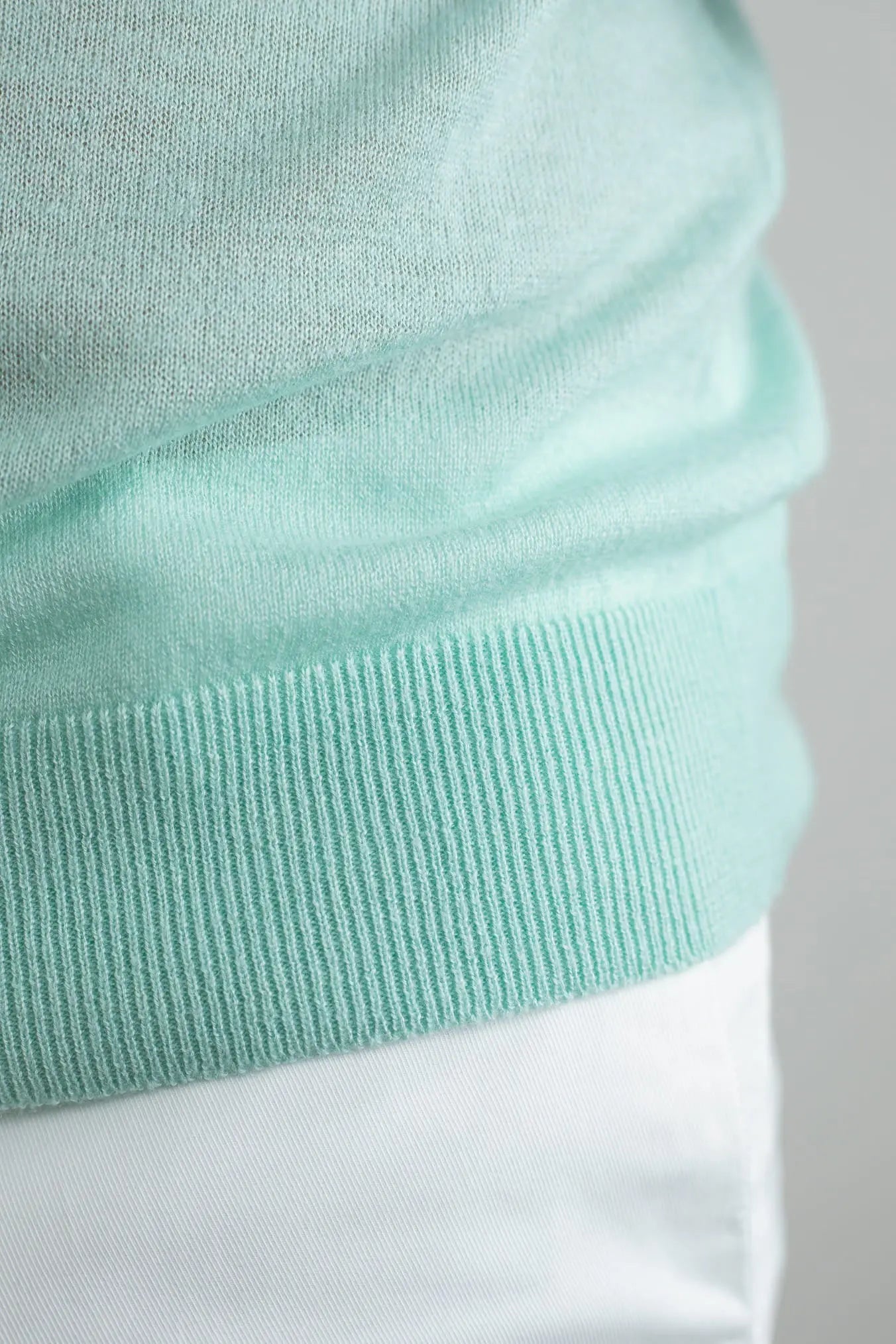 Girocollo Rasato Seta e Cashmere Menta - Guarino Store