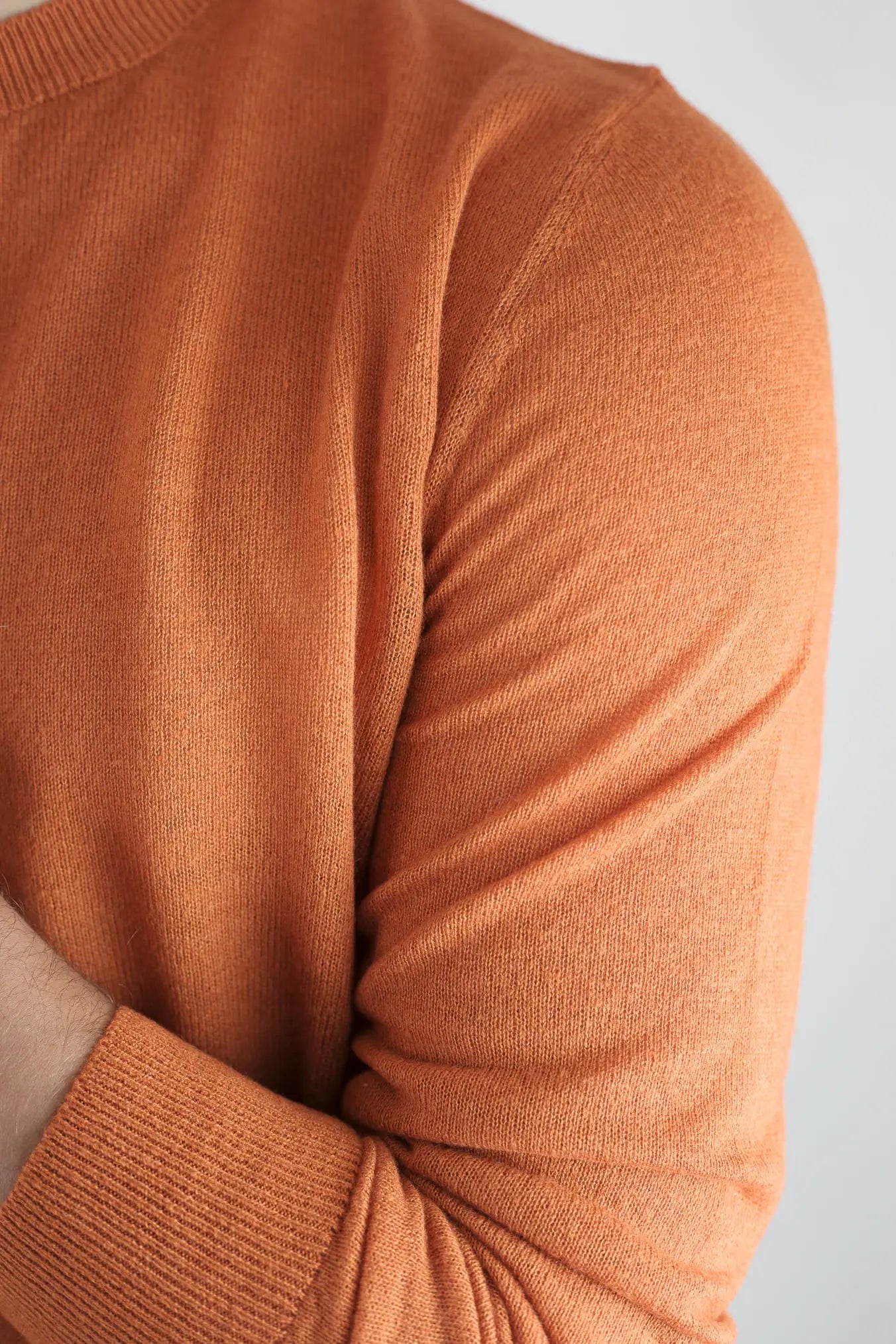 Girocollo Rasato Seta e Cashmere Arancione - Guarino Store