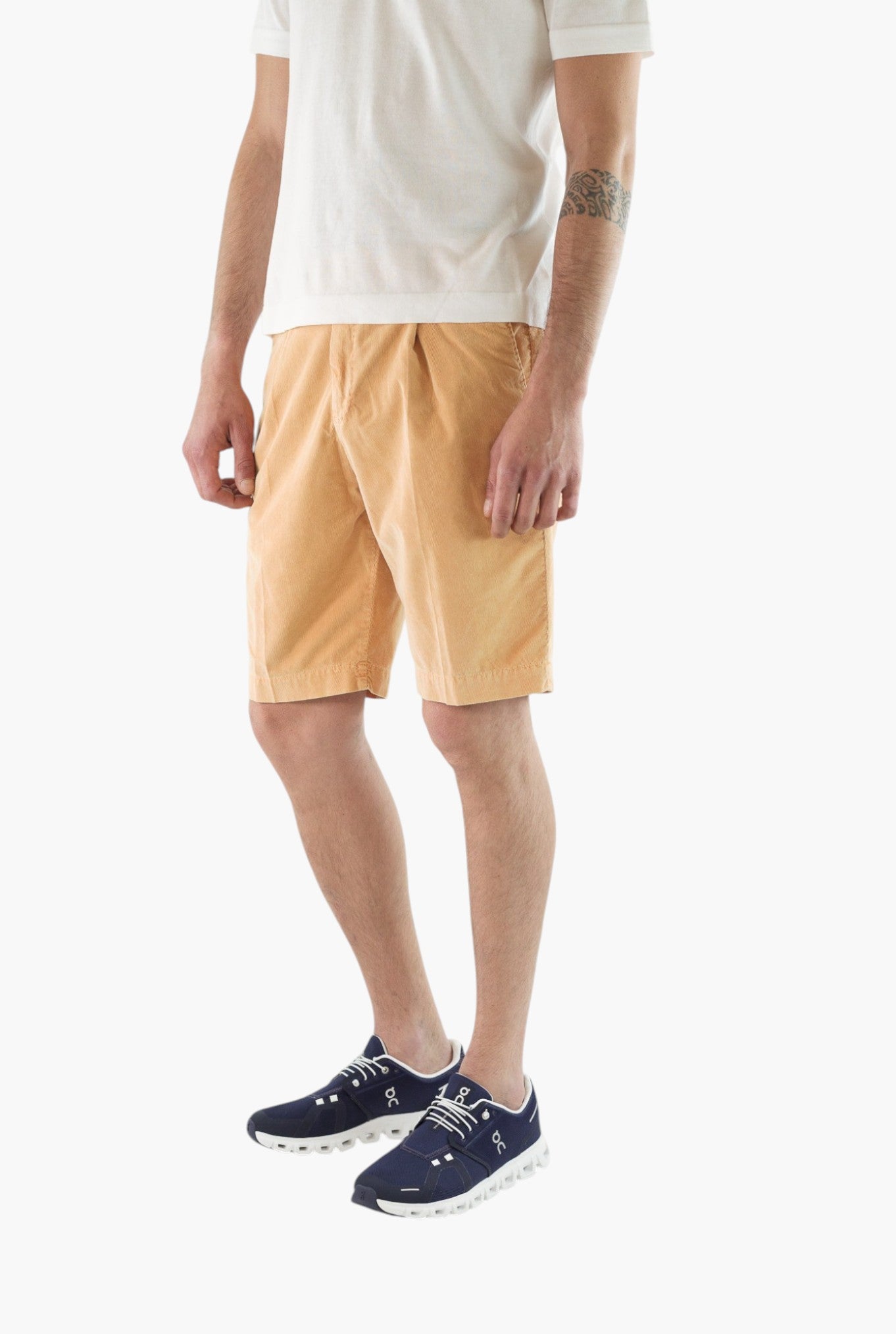 PT Bermuda Velluto Millerighe Cotone Arancio