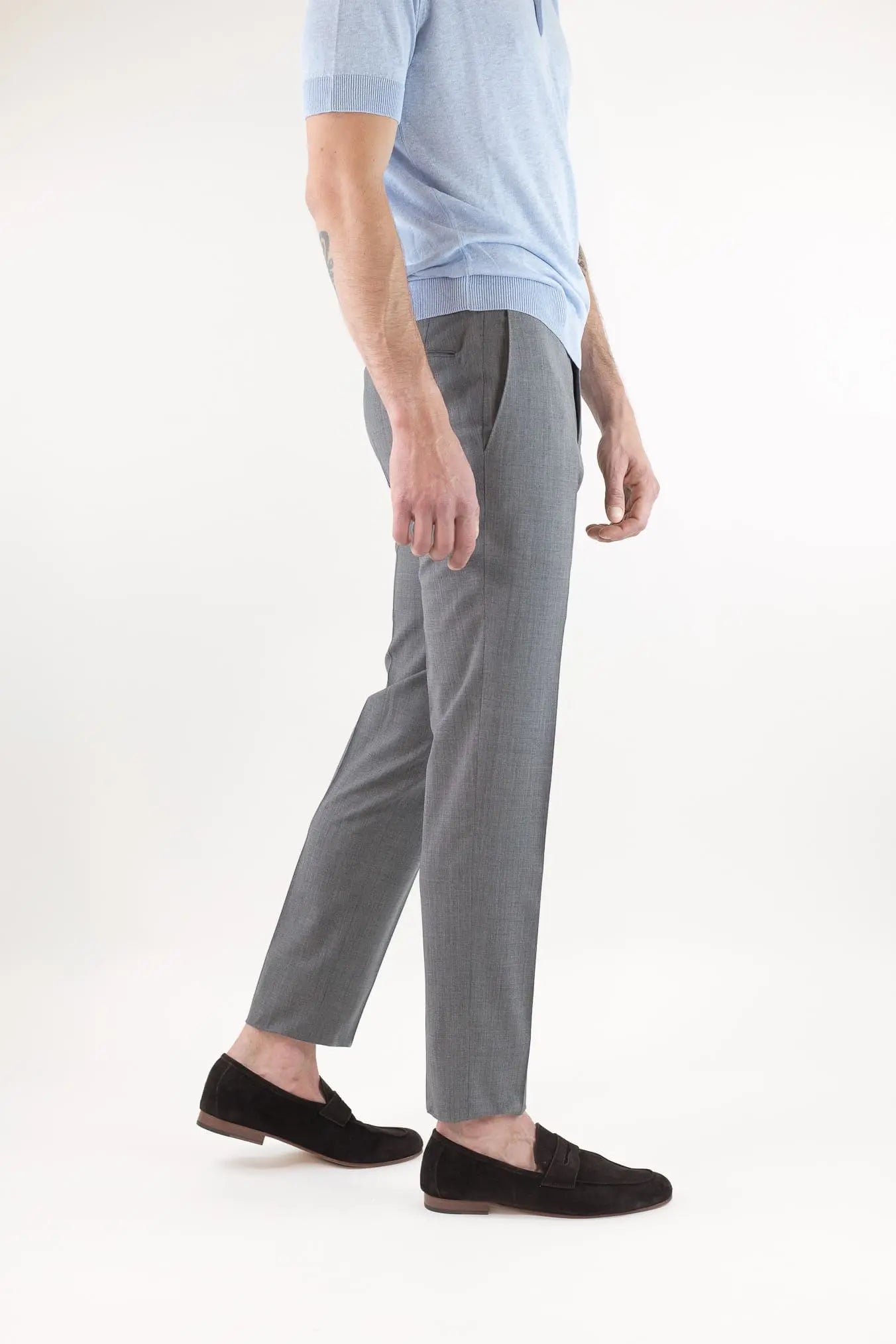 PT Pantaloni Fresco Lana Grigio Medio