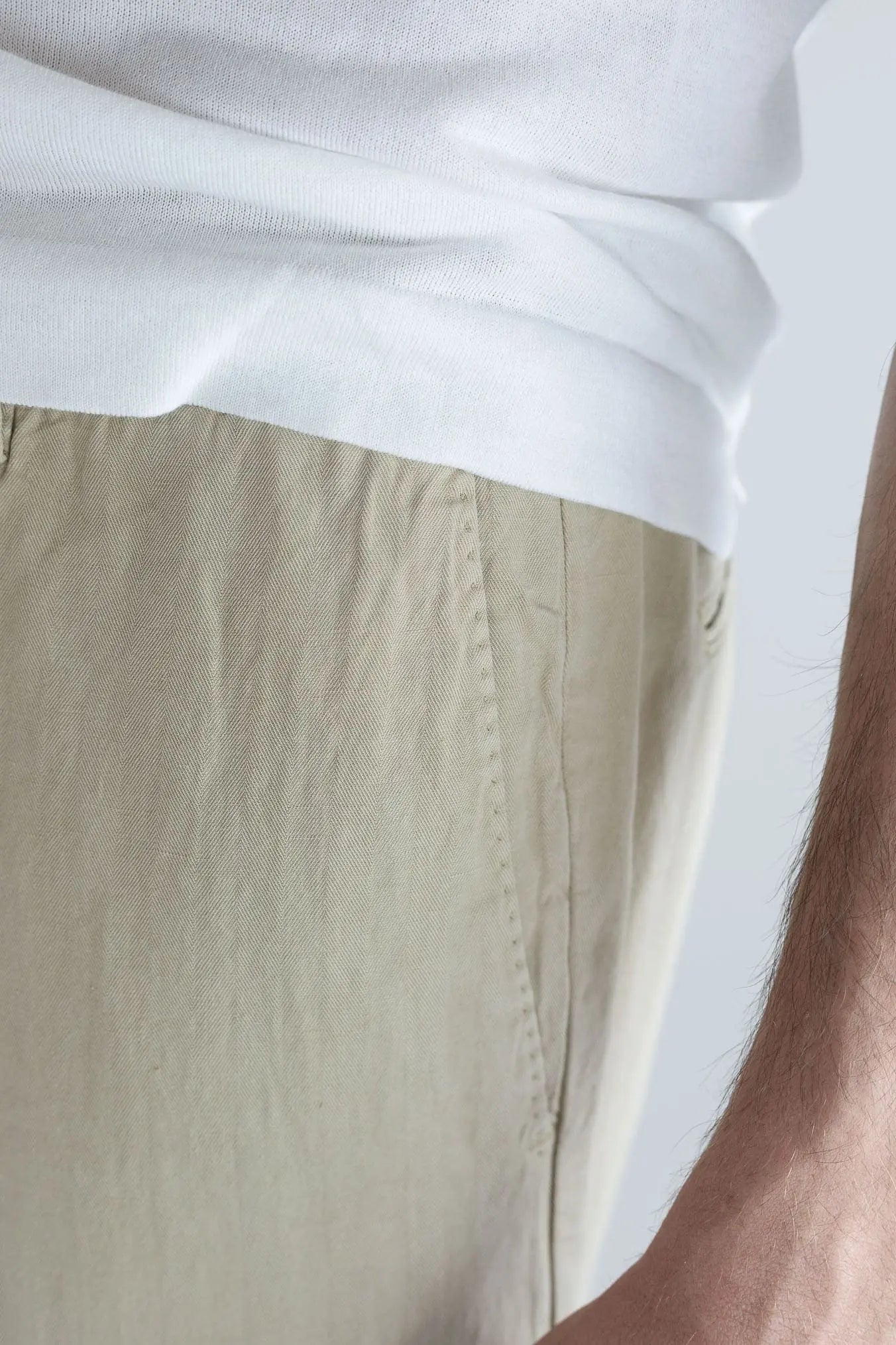 PT Pantaloni Coulisse Washed Spigati Beige