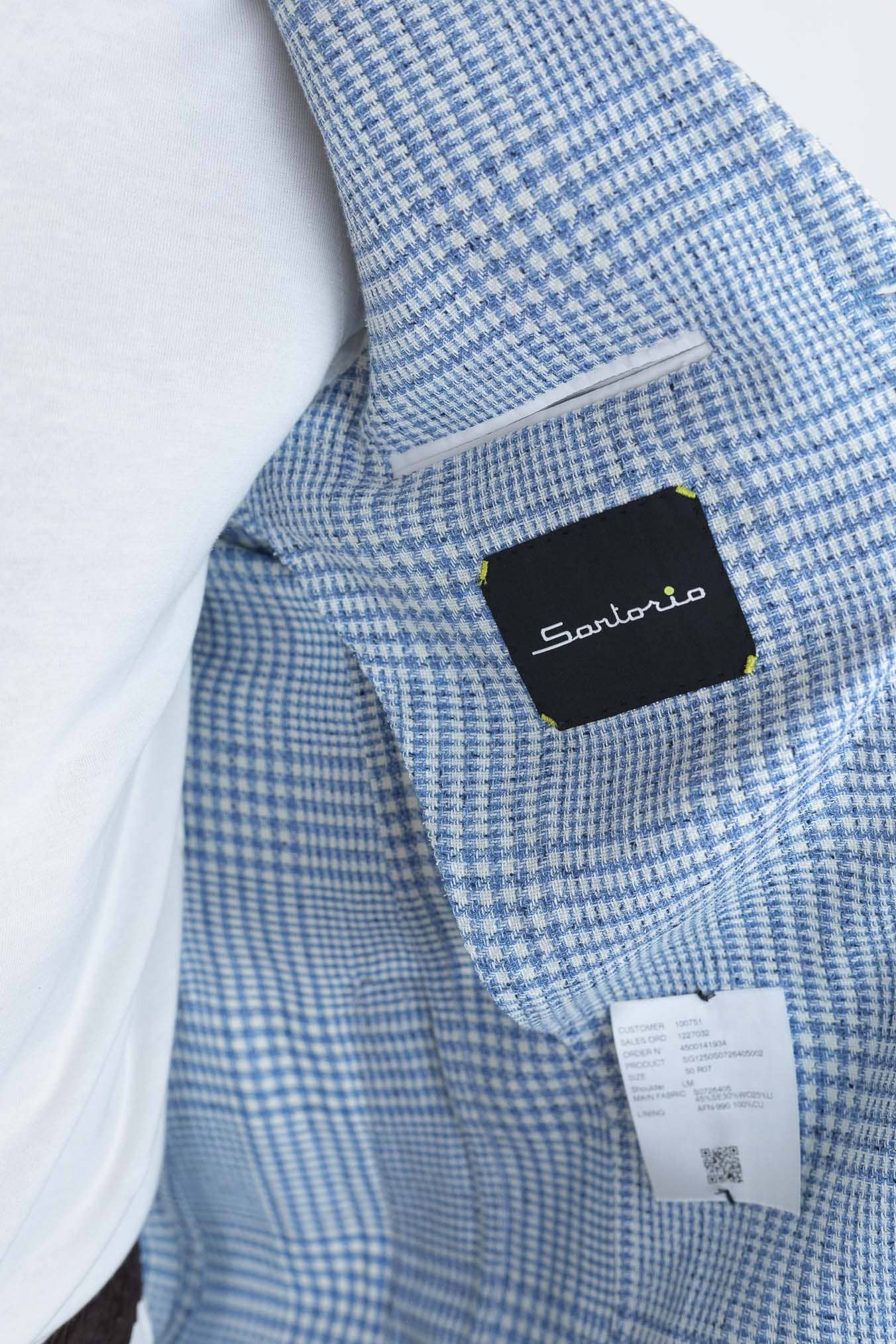 SARTORIO Giacca Principe di Galles Celeste