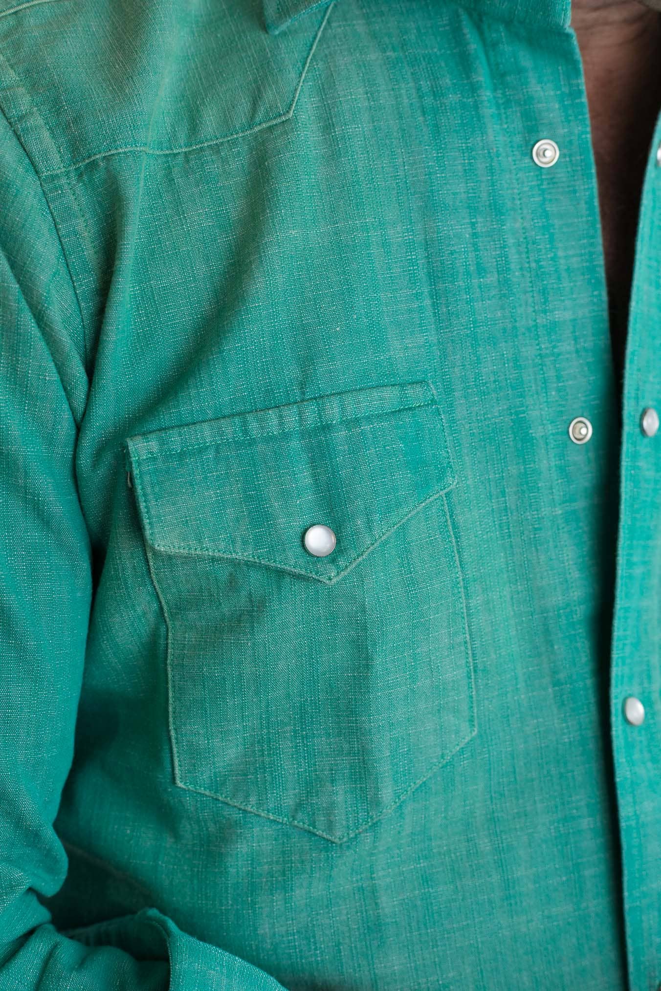SARTORIO Camicia Texana Washed Cotone Verde