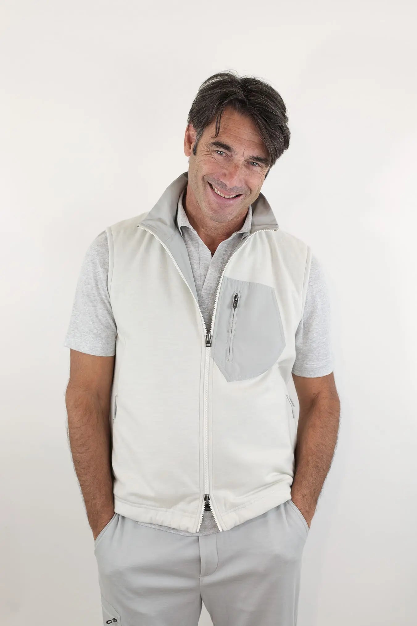 SEASE Gilet Reversibile Padded Explorer Bianco