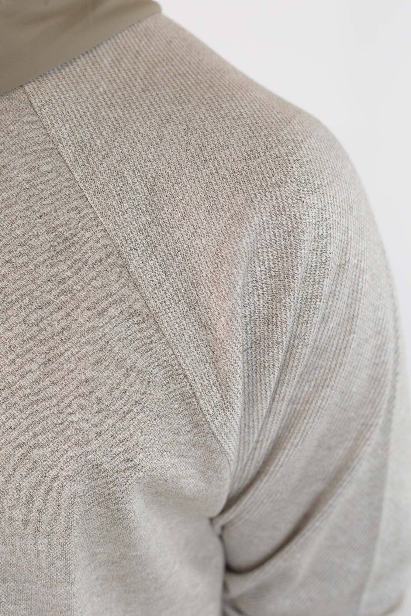 SEASE Felpa Cappuccio Jersey Lino Cotone Beige