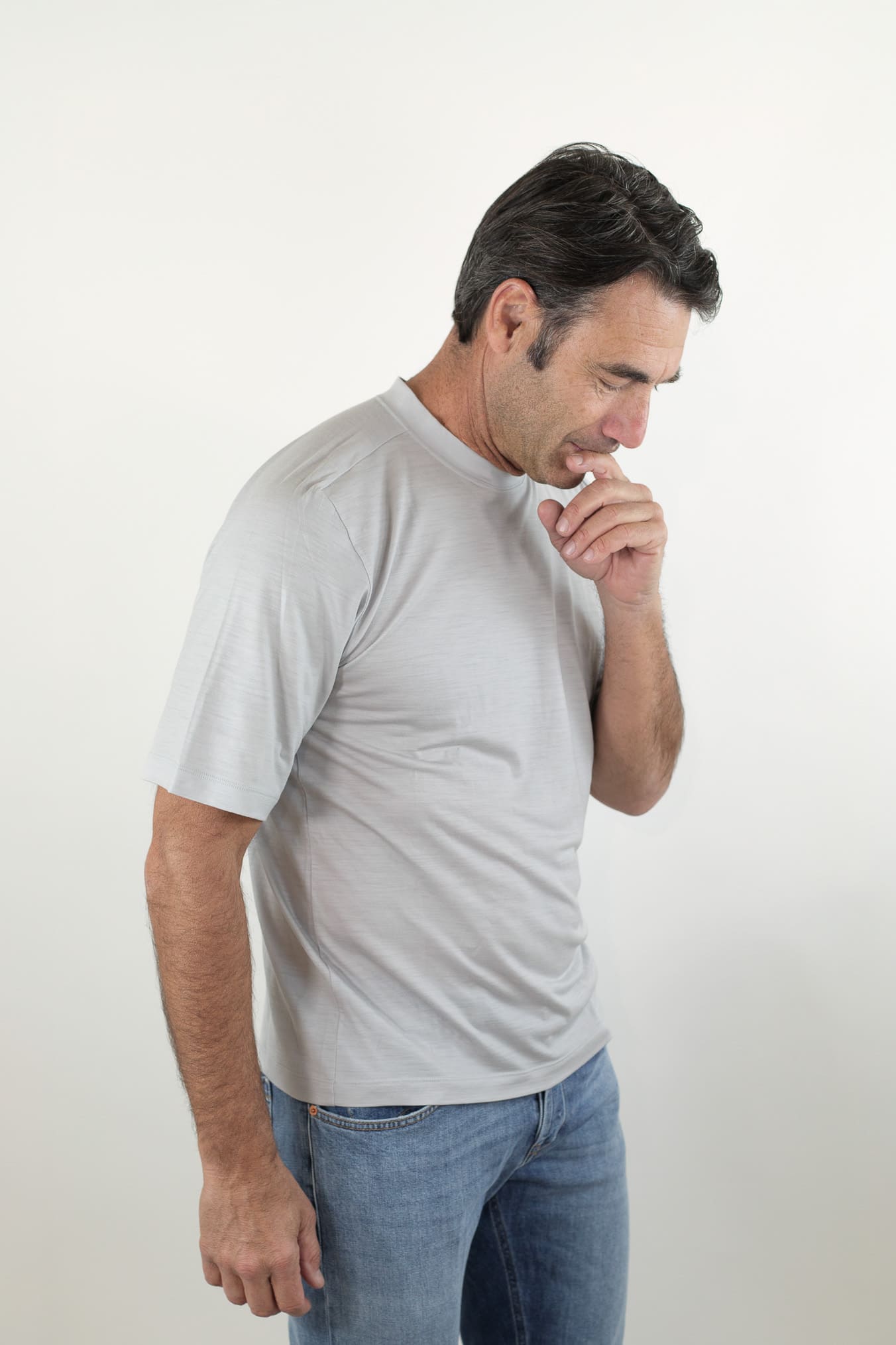 SEASE T-Shirt Runner Maniche Corte Grigio Perla