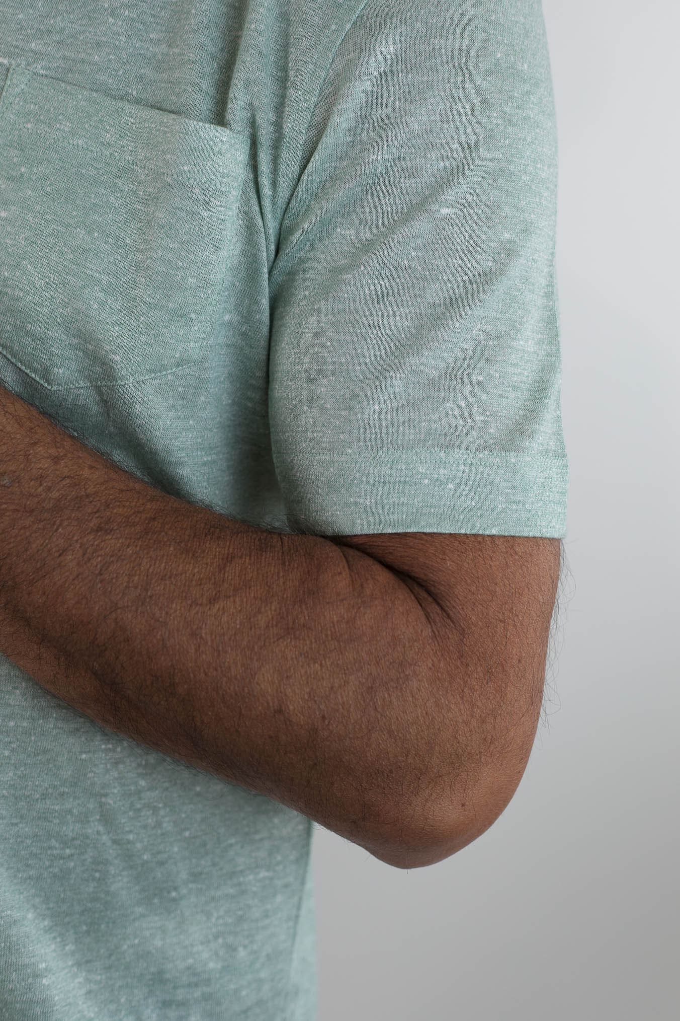 SEASE Polo T-Shirt Crew Jersey Cotone Lino Verde