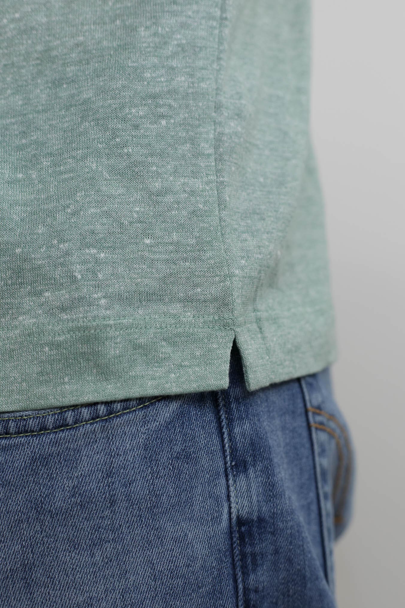 SEASE Polo T-Shirt Crew Jersey Cotone Lino Verde