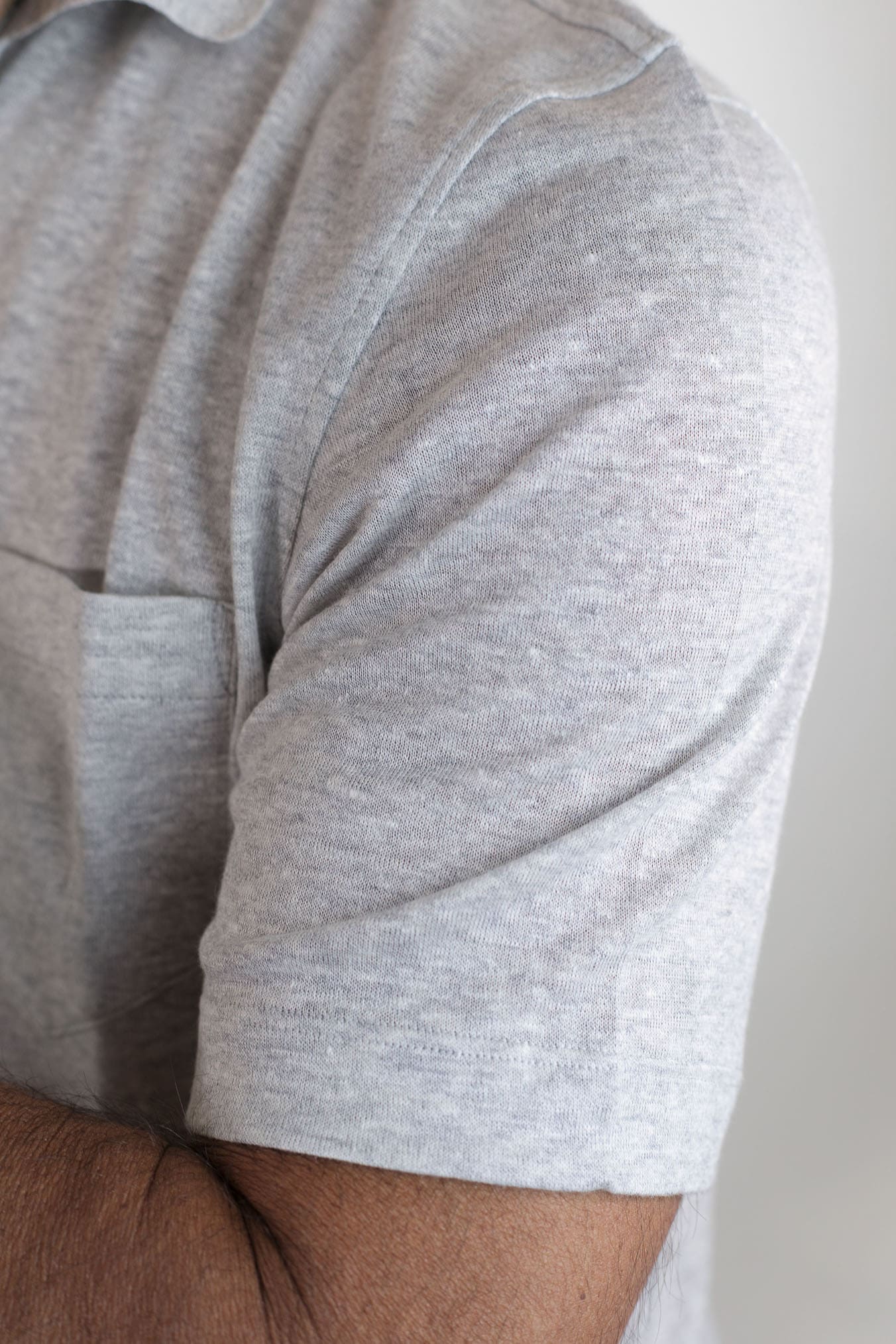 SEASE Polo T-Shirt Crew Jersey Cotone Lino Grigio