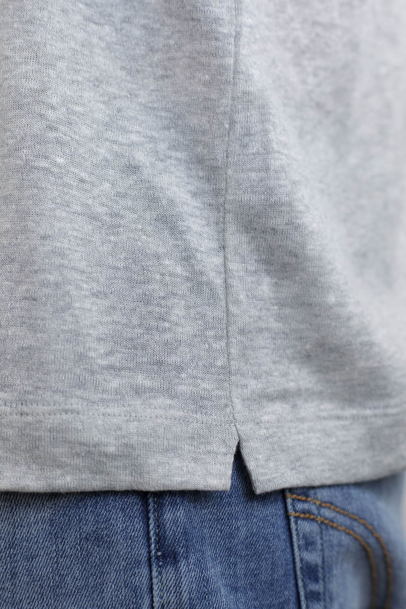 SEASE Polo T-Shirt Crew Jersey Cotone Lino Grigio