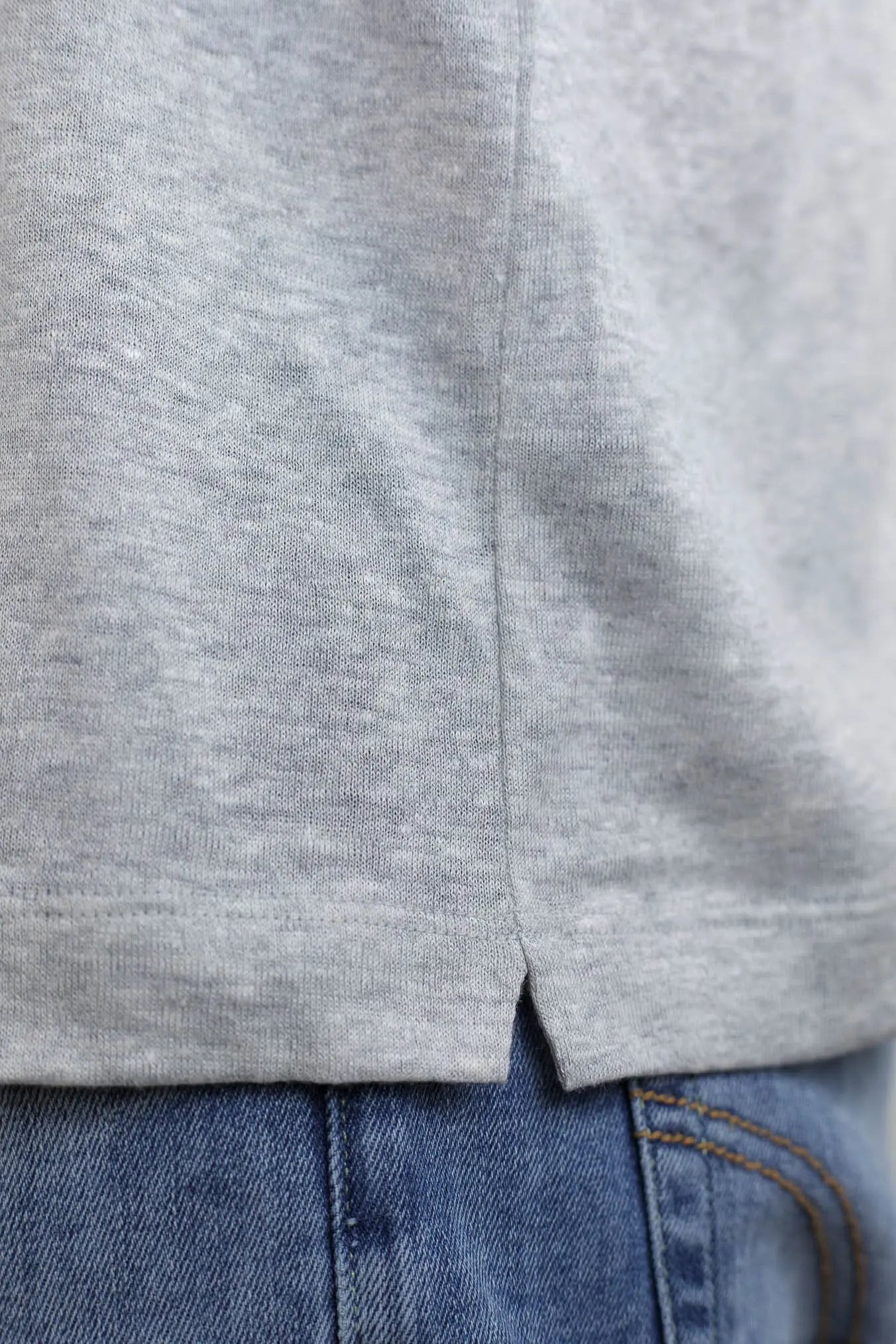 SEASE Polo T-Shirt Crew Jersey Cotone Lino Grigio