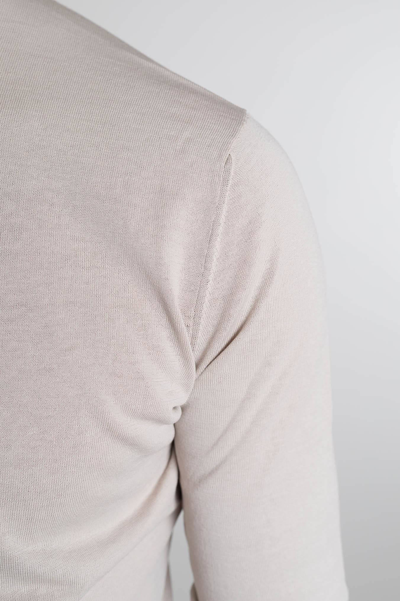 SETTEFILI CASHMERE Girocollo Ice Cotton High Gauge Beige