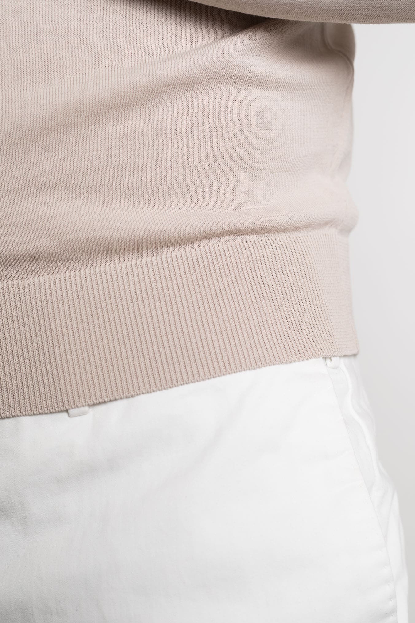 SETTEFILI CASHMERE Girocollo Ice Cotton High Gauge Beige