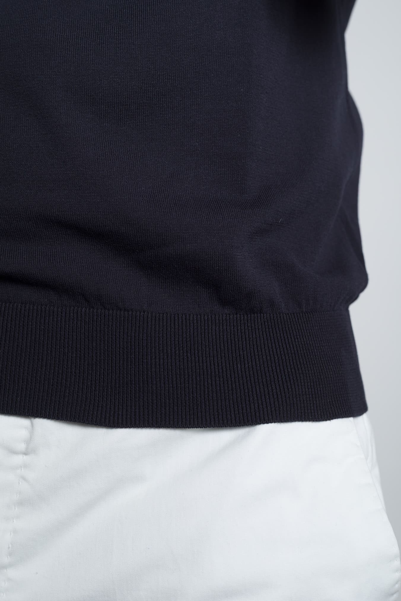 SETTEFILI CASHMERE Girocollo Ice Cotton High Gauge Blu Navy