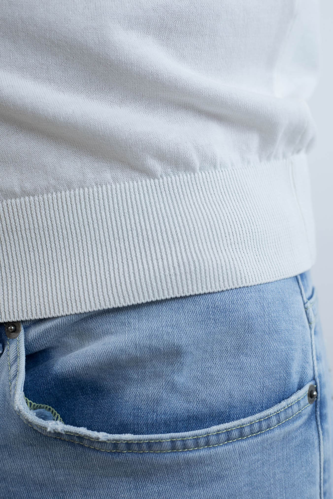 SETTEFILI CASHMERE Girocollo Ice Cotton High Gauge Bianco