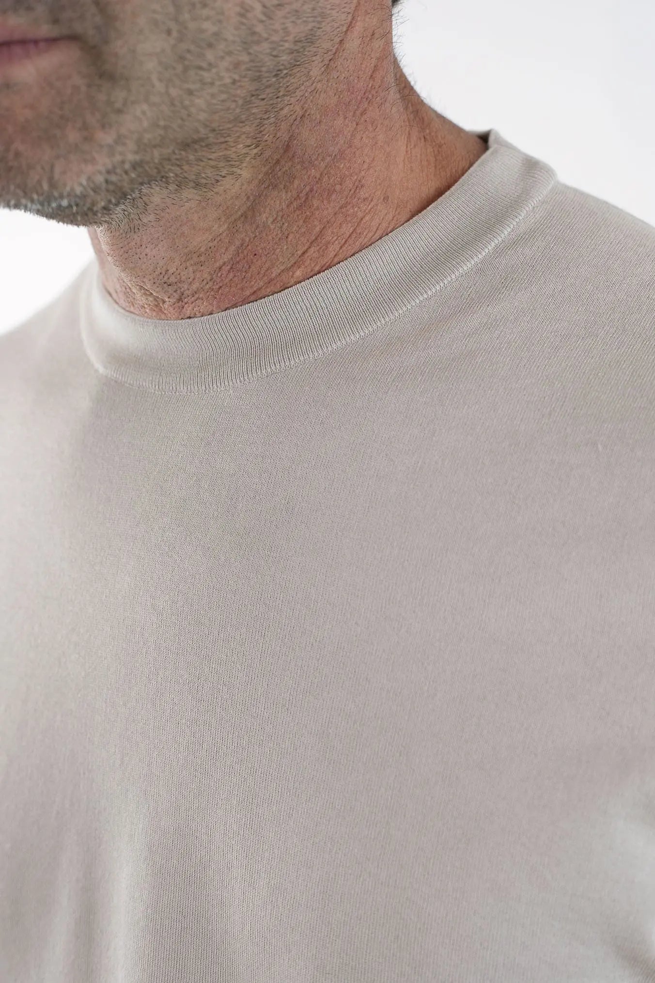 Girocollo Maniche Lunghe Cotone Supersoft Beige - Guarino Store