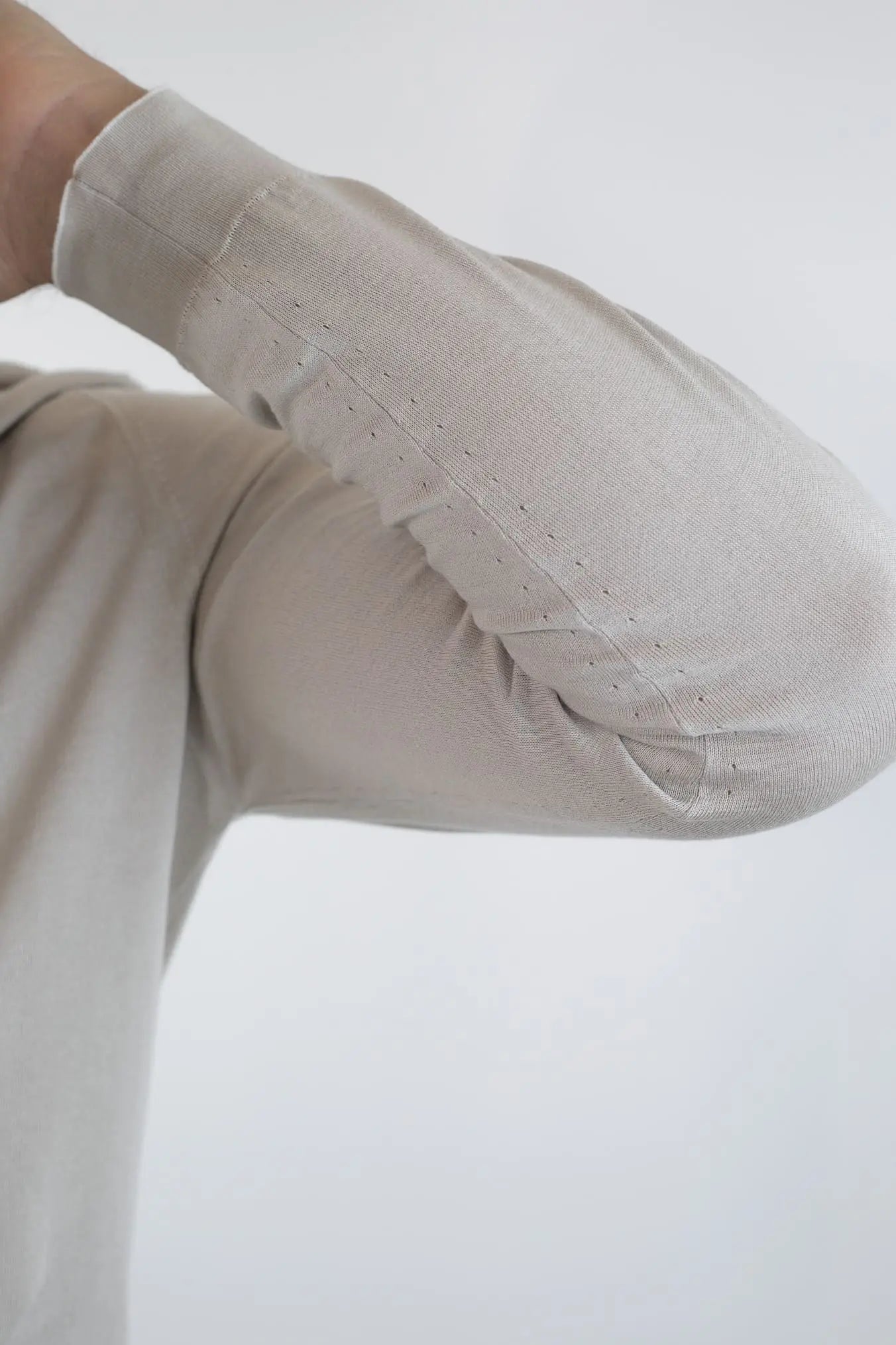 Girocollo Maniche Lunghe Cotone Supersoft Beige - Guarino Store