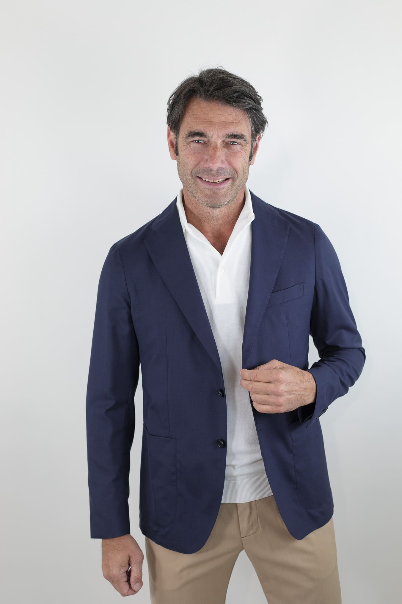 TAGLIATORE Giacca Monopetto Lana Seta Blu