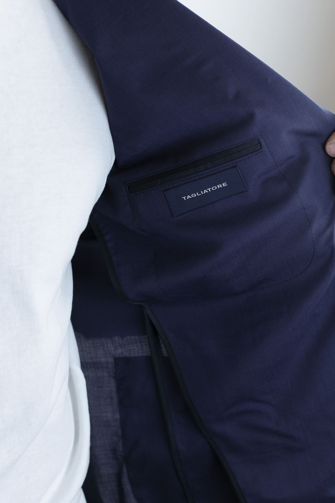 TAGLIATORE Giacca Monopetto Lana Seta Blu